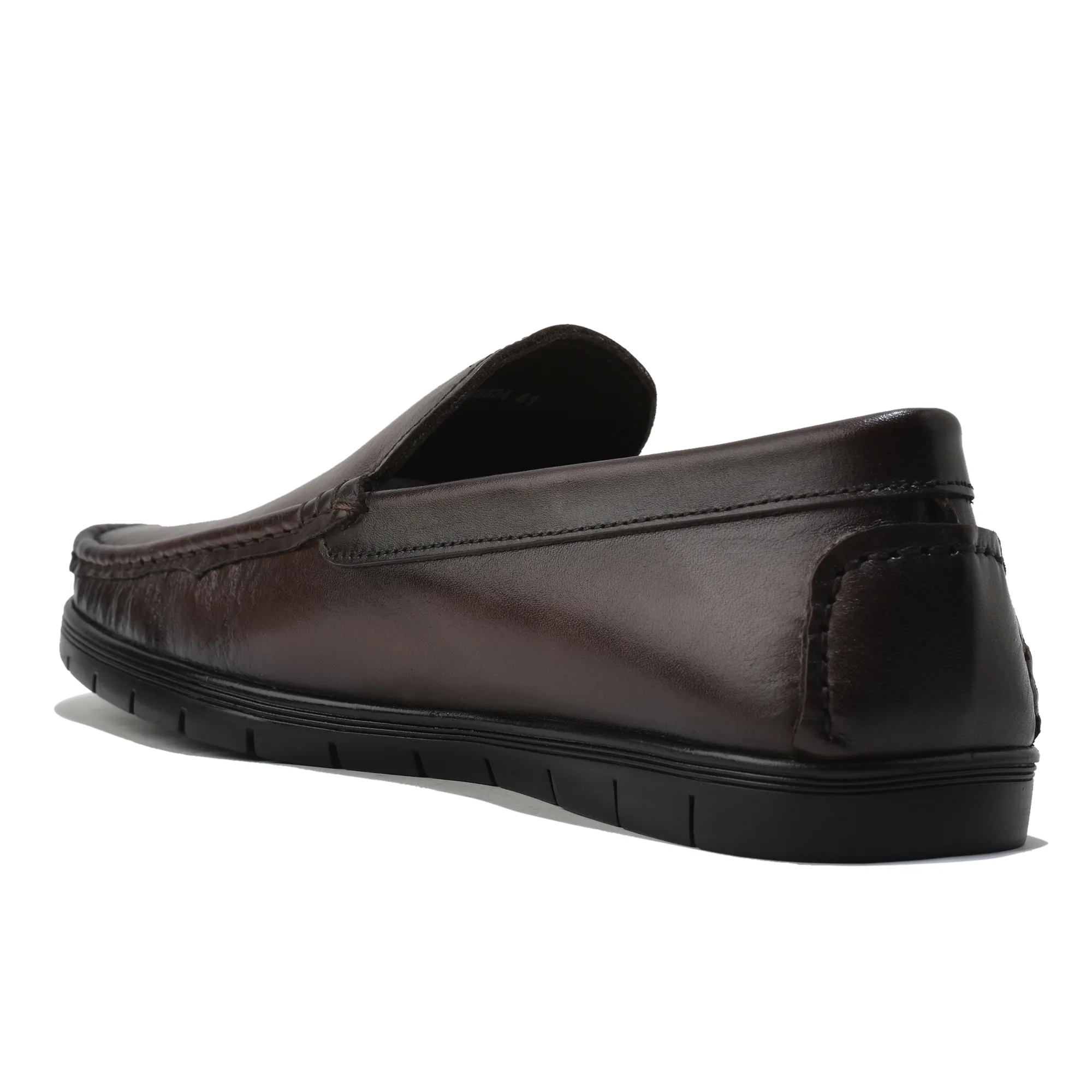 Men Brown Softy Crust Leather Slip-On Classics - Thumbnail 7