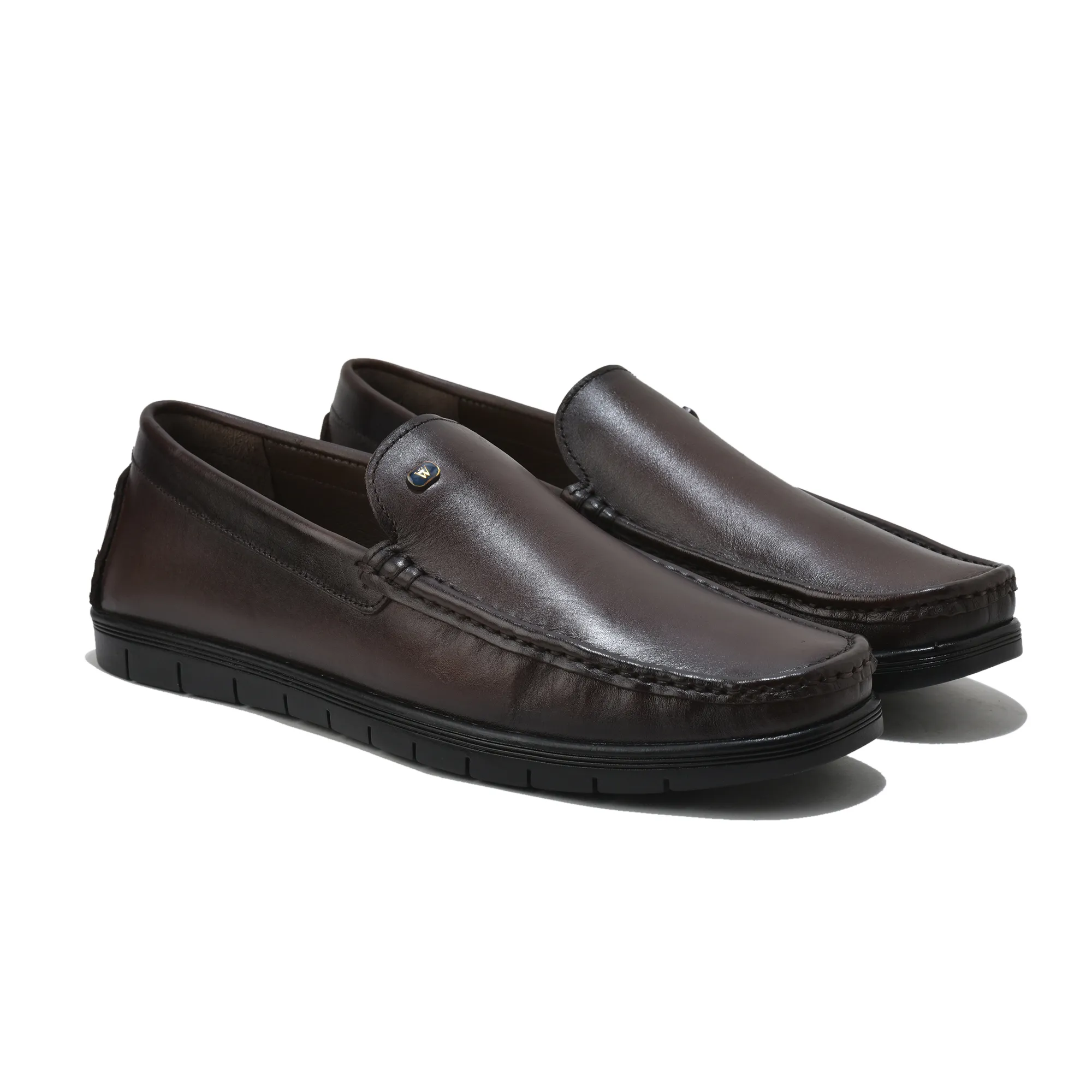 Men Brown Softy Crust Leather Slip-On Classics - Thumbnail 8