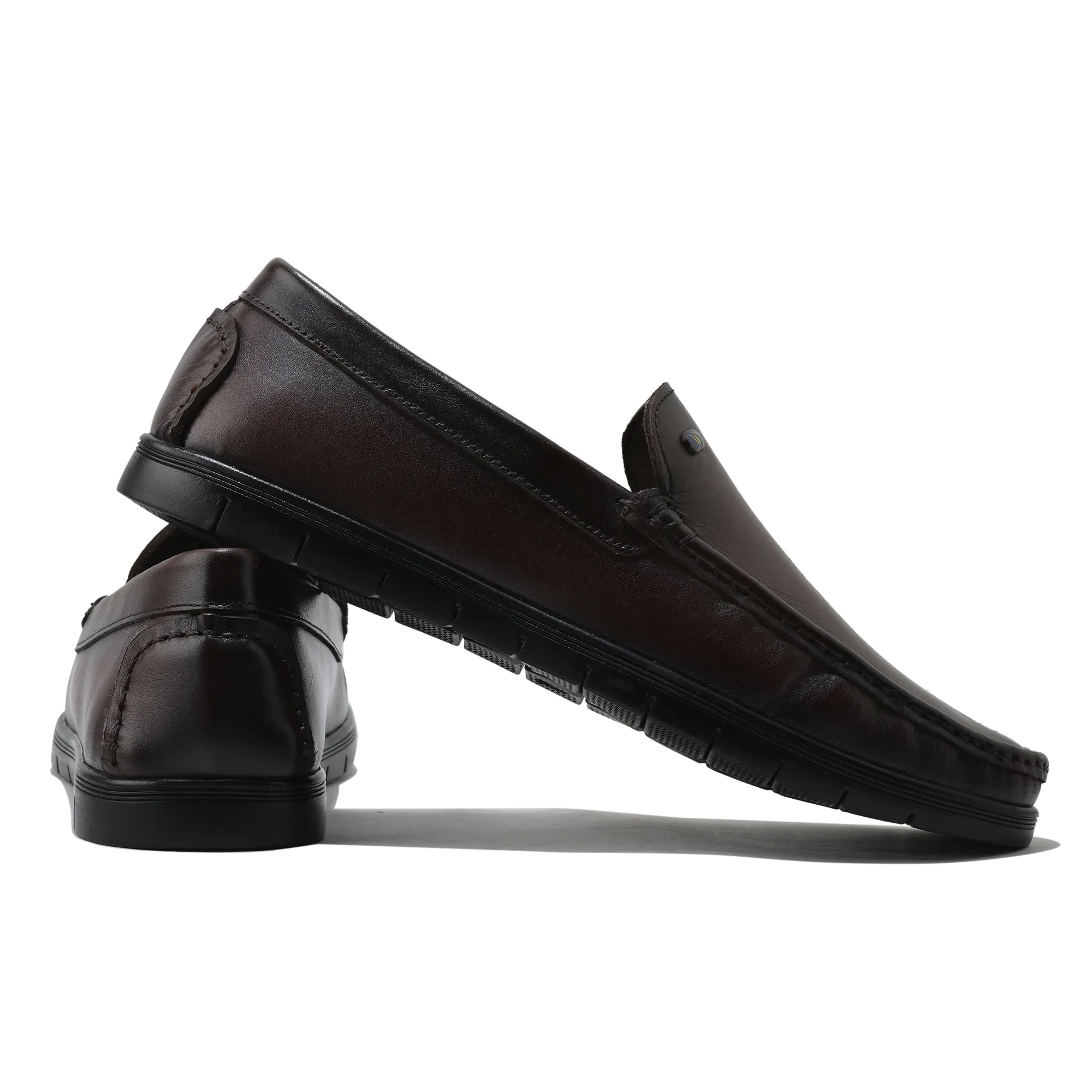 Men Brown Softy Crust Leather Slip-On Classics - Thumbnail 10