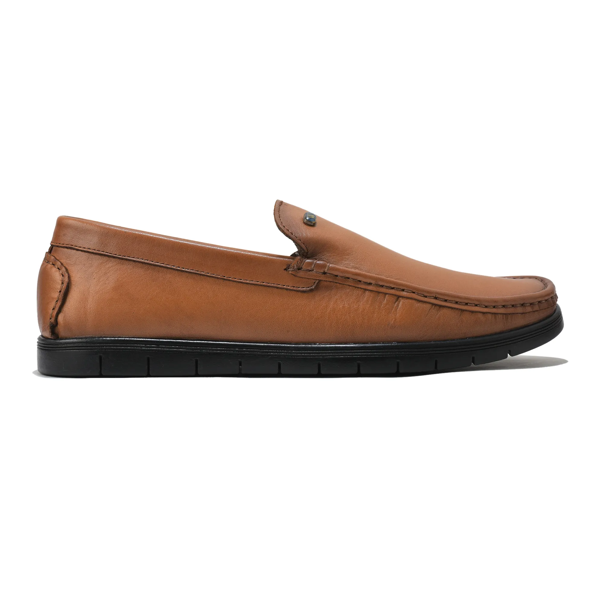 Men Tan Softy Crust Leather Slip-On Classics - Thumbnail 2