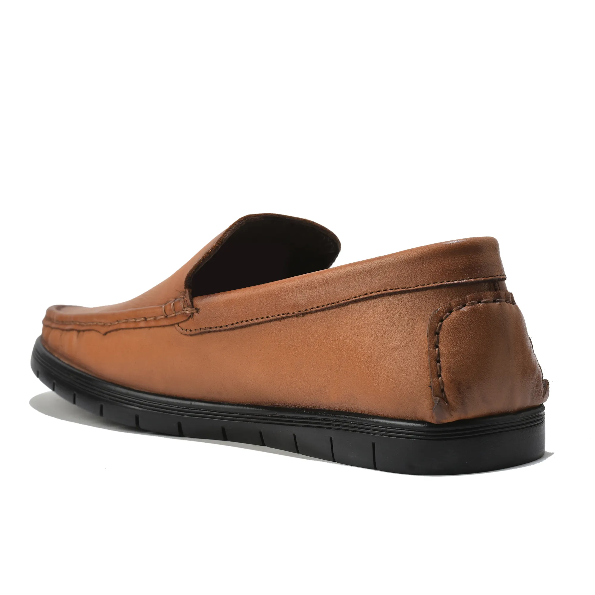 Men Tan Softy Crust Leather Slip-On Classics - Thumbnail 7