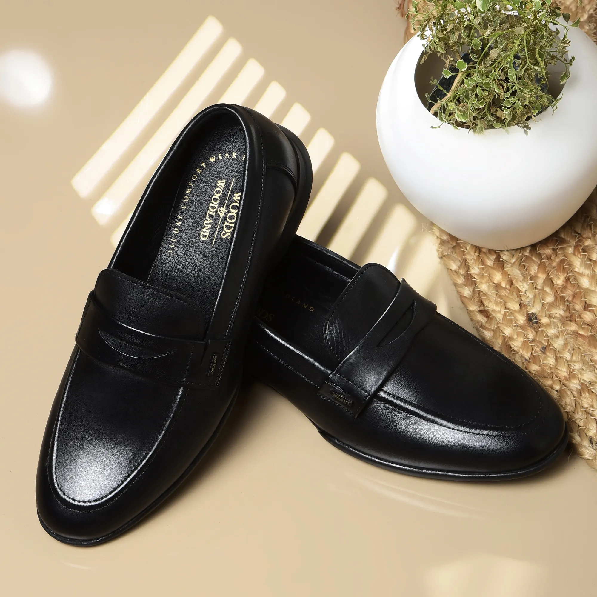 Black Woodland Slip-On Shoes For Men - Thumbnail 9