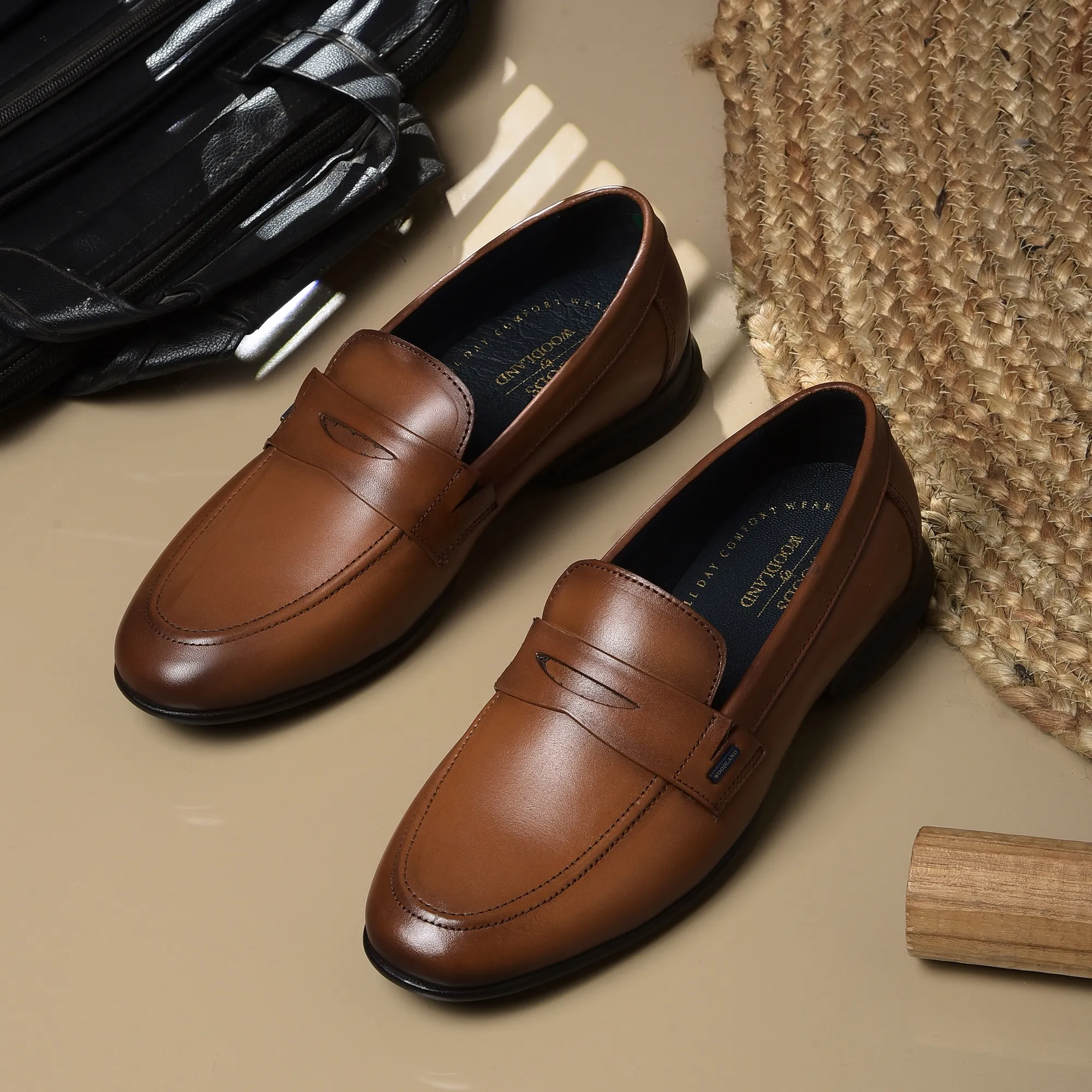 Tan Woodland Slip-On Shoes For Men - Thumbnail 9