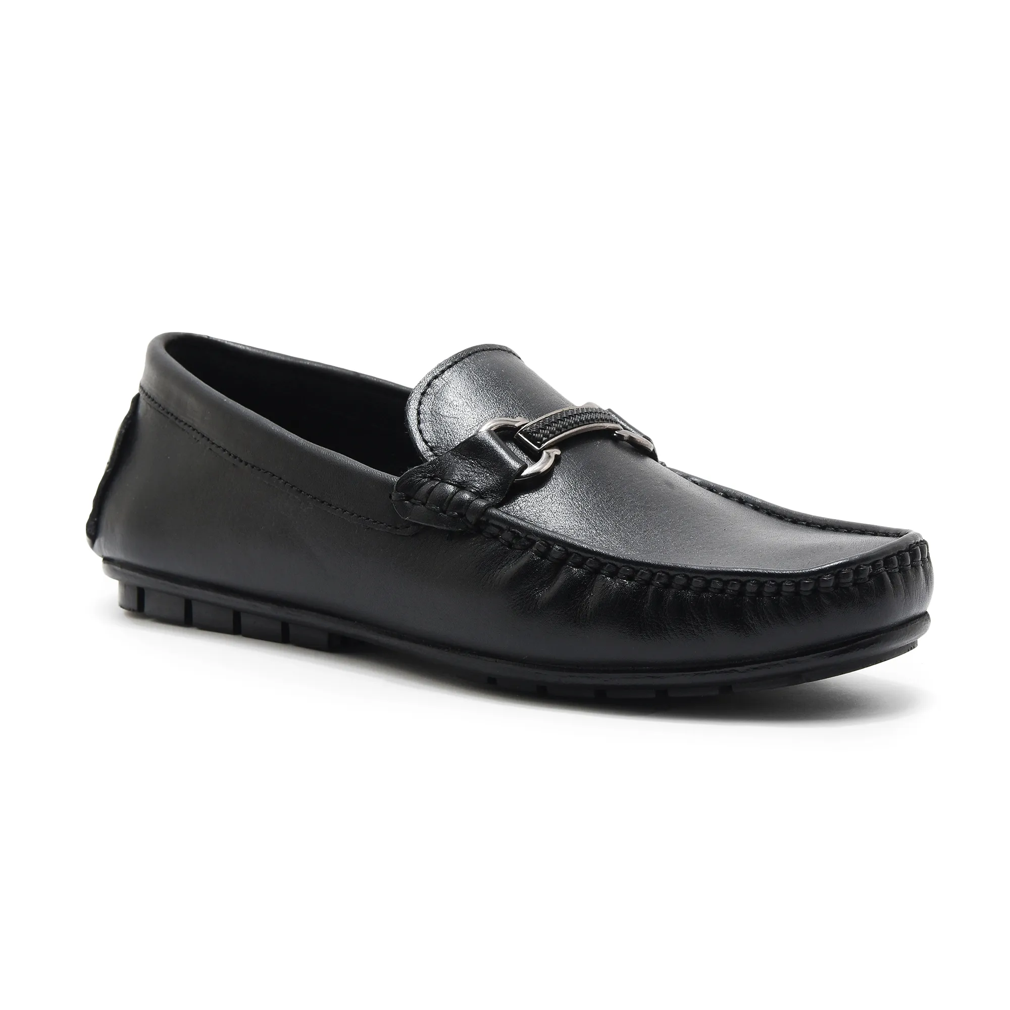 Woodland Black Slip on Leather Shoes For Men - Thumbnail 3