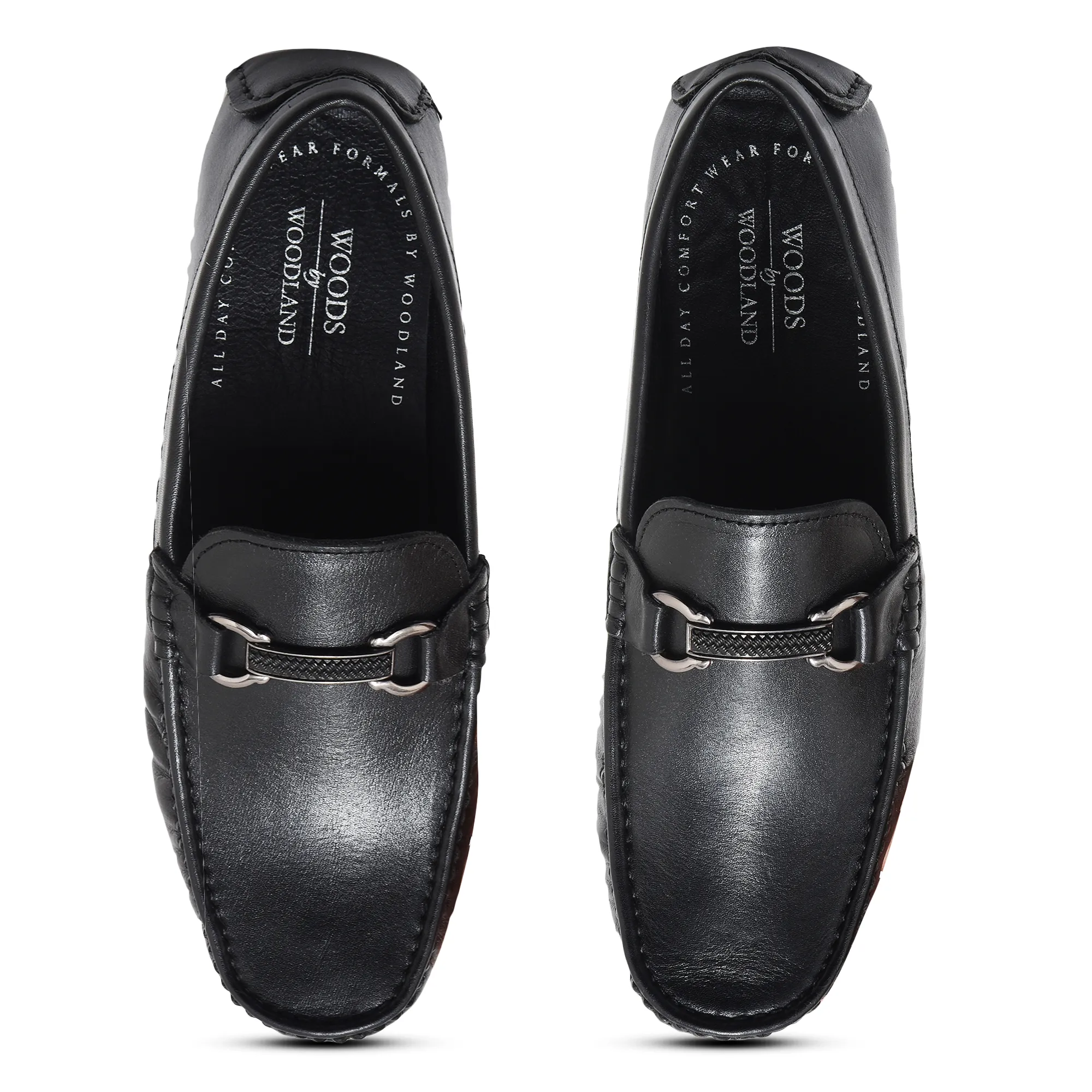 Woodland Black Slip on Leather Shoes For Men - Thumbnail 4