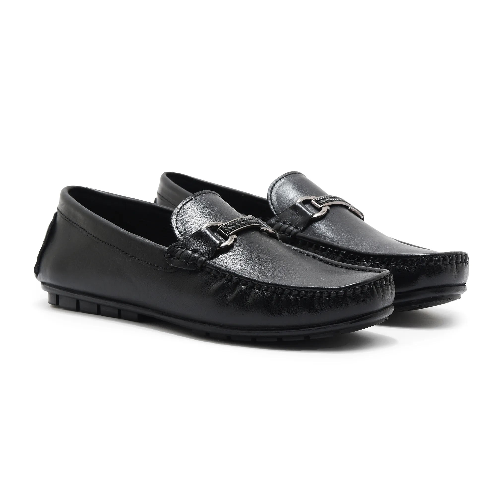 Woodland Black Slip on Leather Shoes For Men - Thumbnail 7