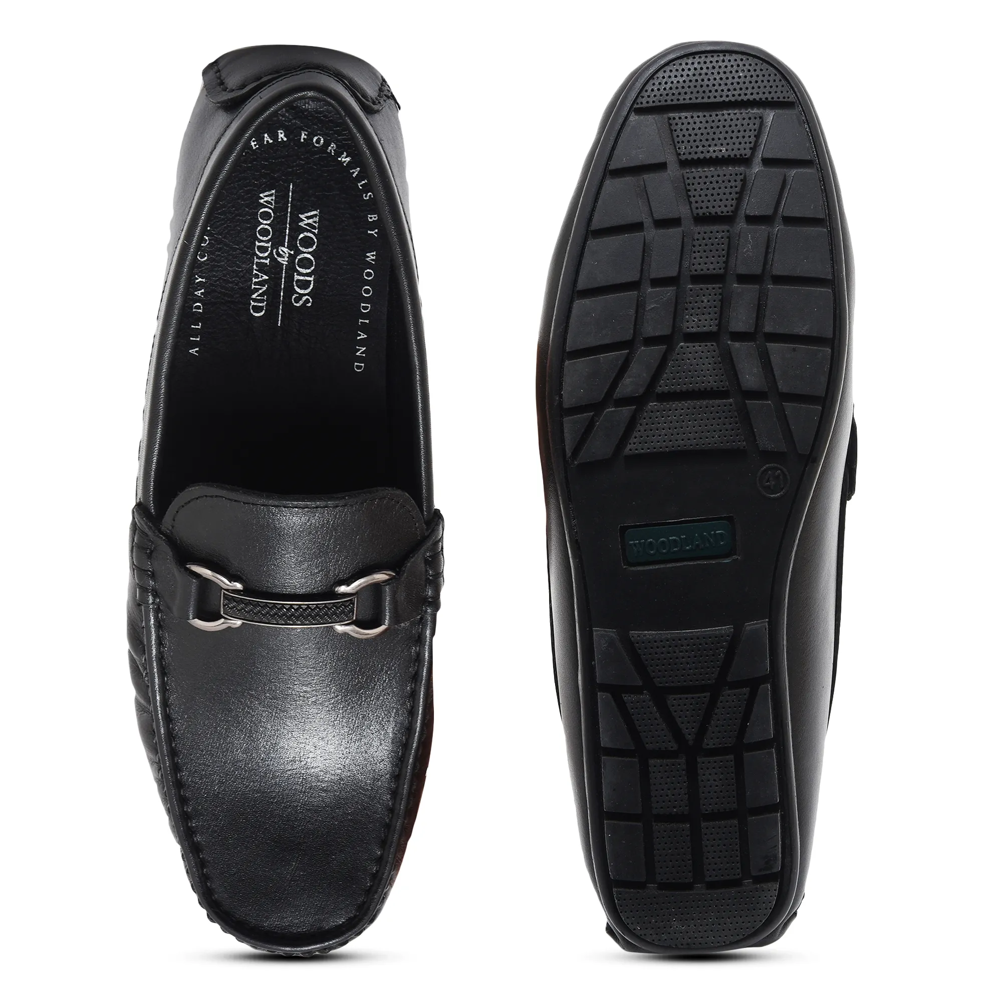 Woodland Black Slip on Leather Shoes For Men - Thumbnail 8