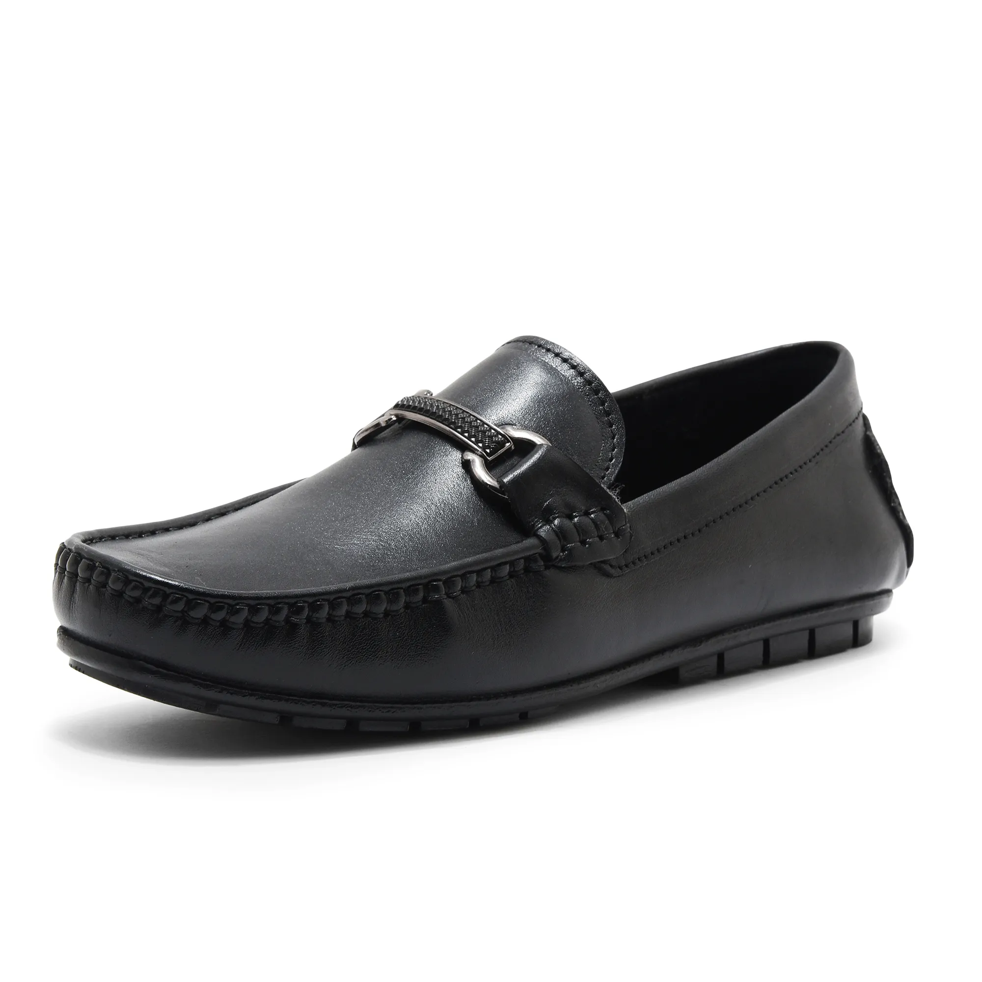 Woodland Black Slip on Leather Shoes For Men - Thumbnail 11