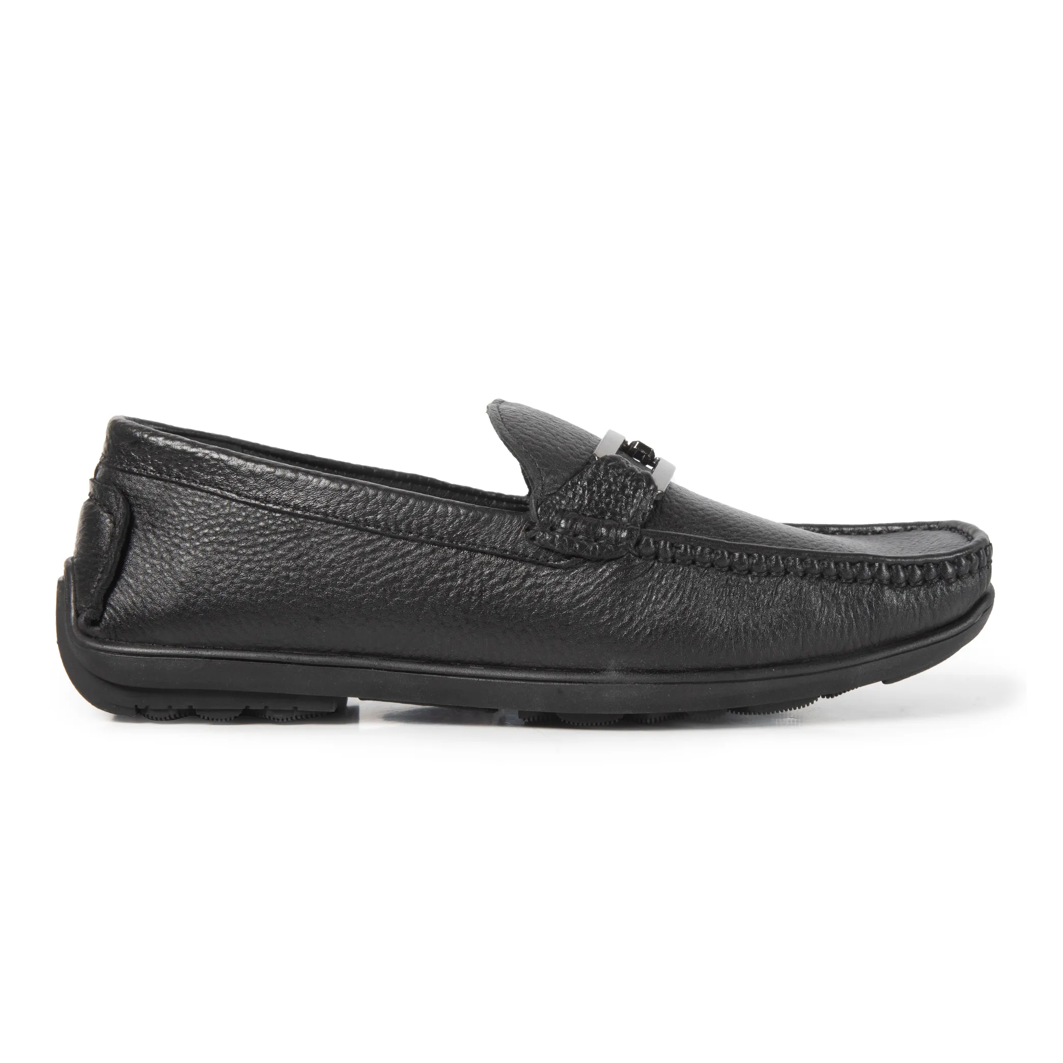 Men Black Softy Leather Classic Slip-On Shoes 2