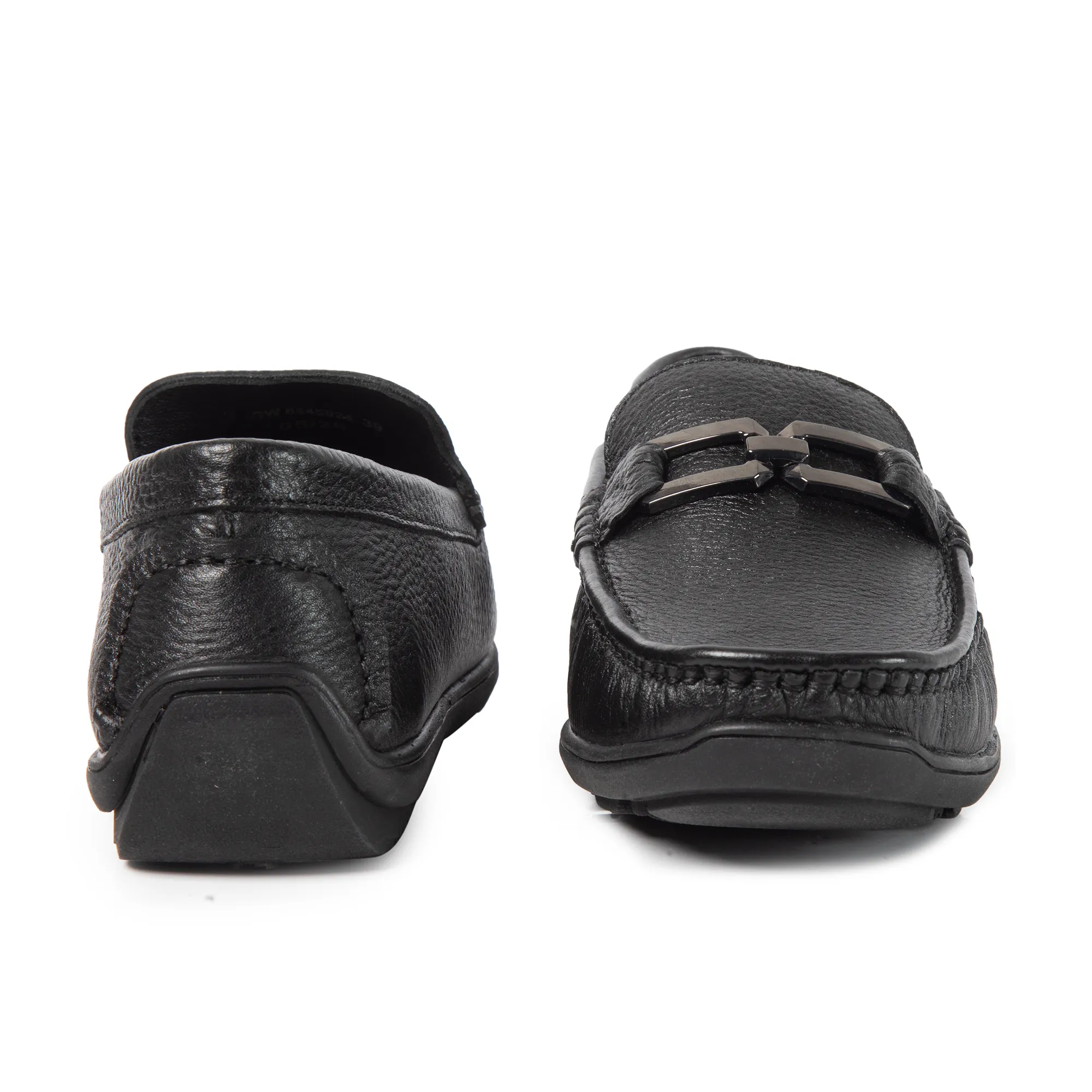 Men Black Softy Leather Classic Slip-On Shoes 13