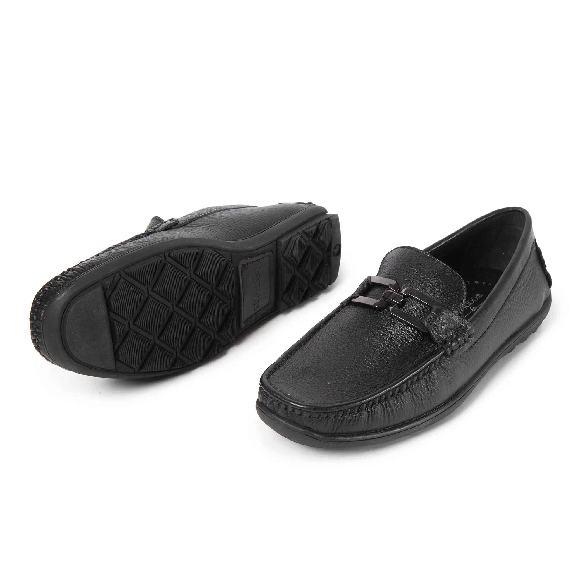 Men Black Softy Leather Classic Slip-On Shoes 6