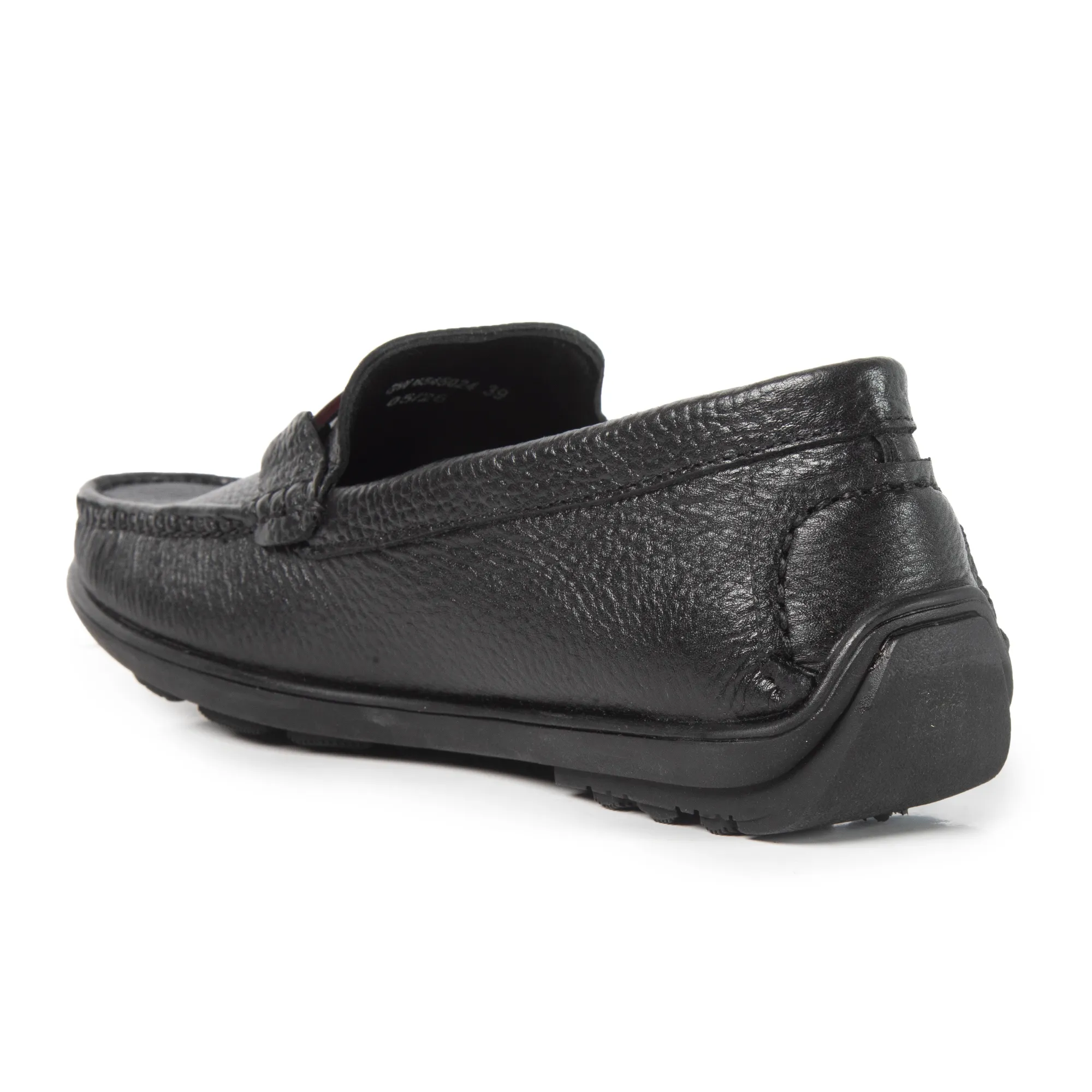 Men Black Softy Leather Classic Slip-On Shoes 7