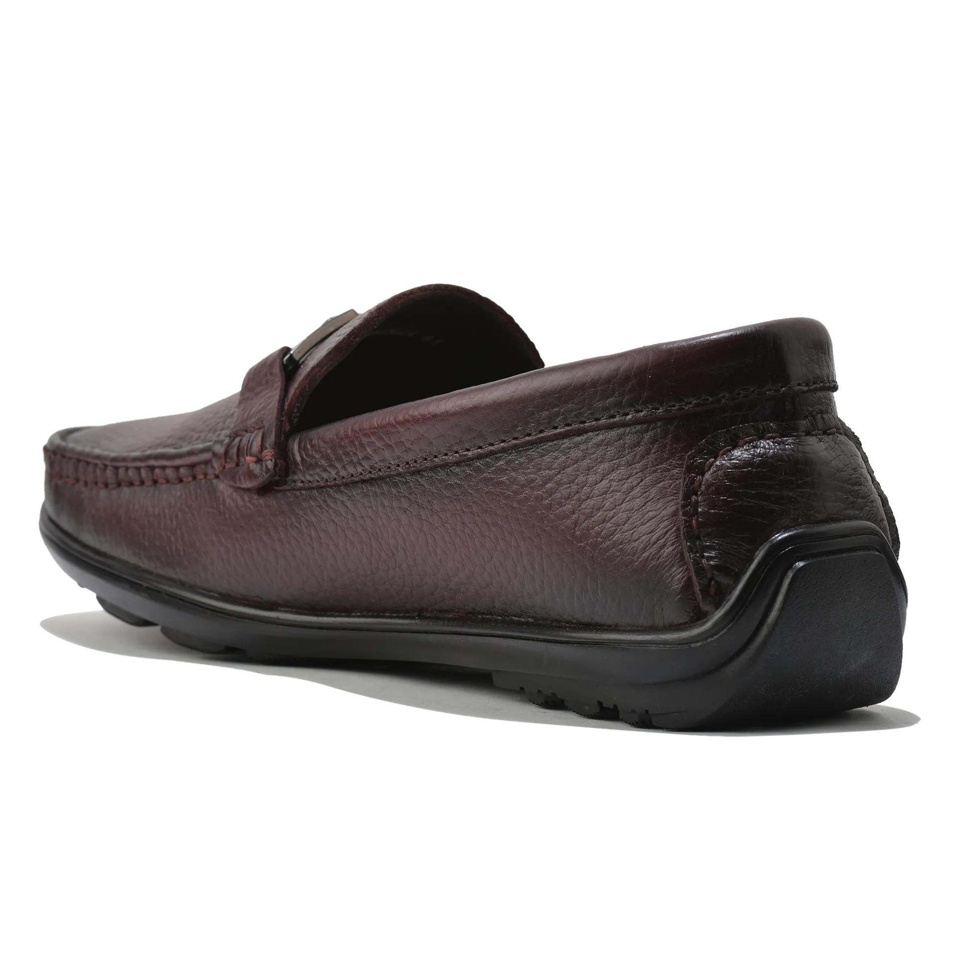 Men Wine Softy Leather Classic Slip-On Shoes - Thumbnail 7
