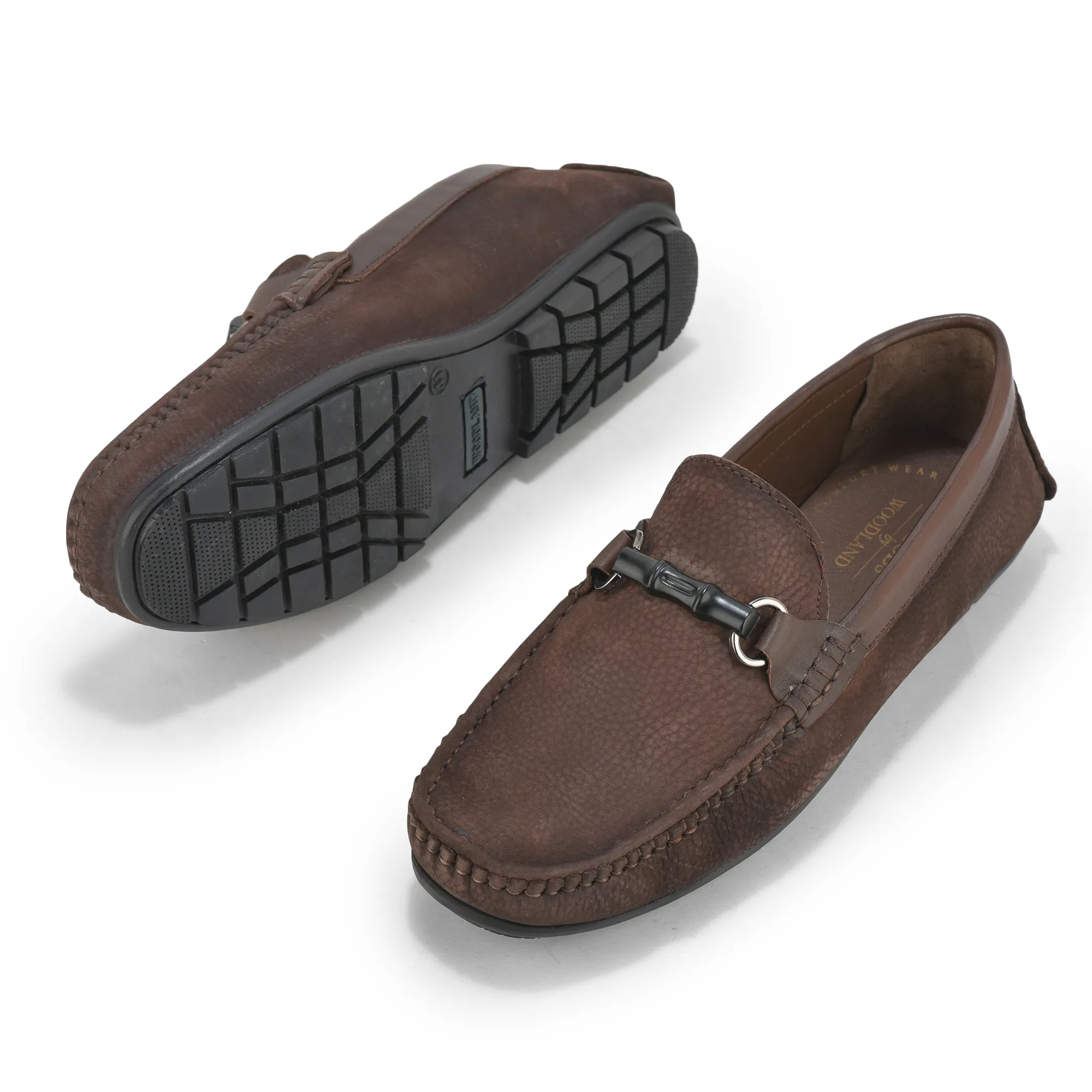 Brown Moccasin Style Slip On Shoes For Men - Thumbnail 7