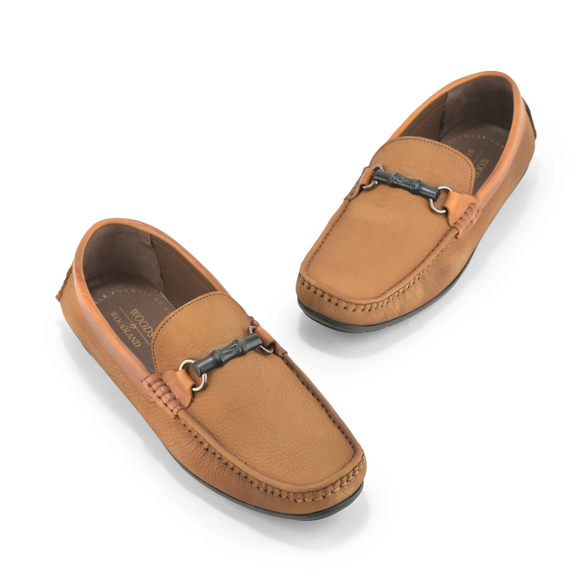 Camel Moccasin Style Slip On Shoes For Men - Thumbnail 4