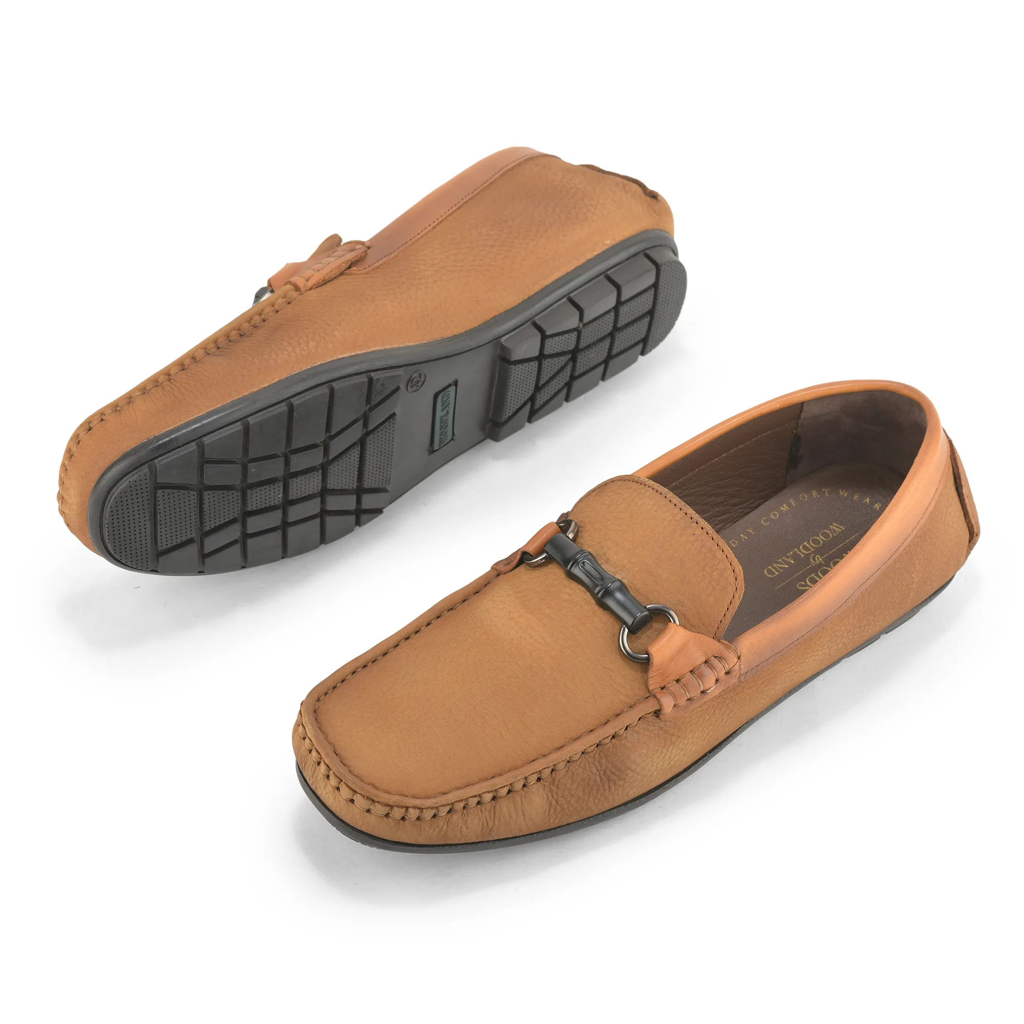 Camel Moccasin Style Slip On Shoes For Men - Thumbnail 6
