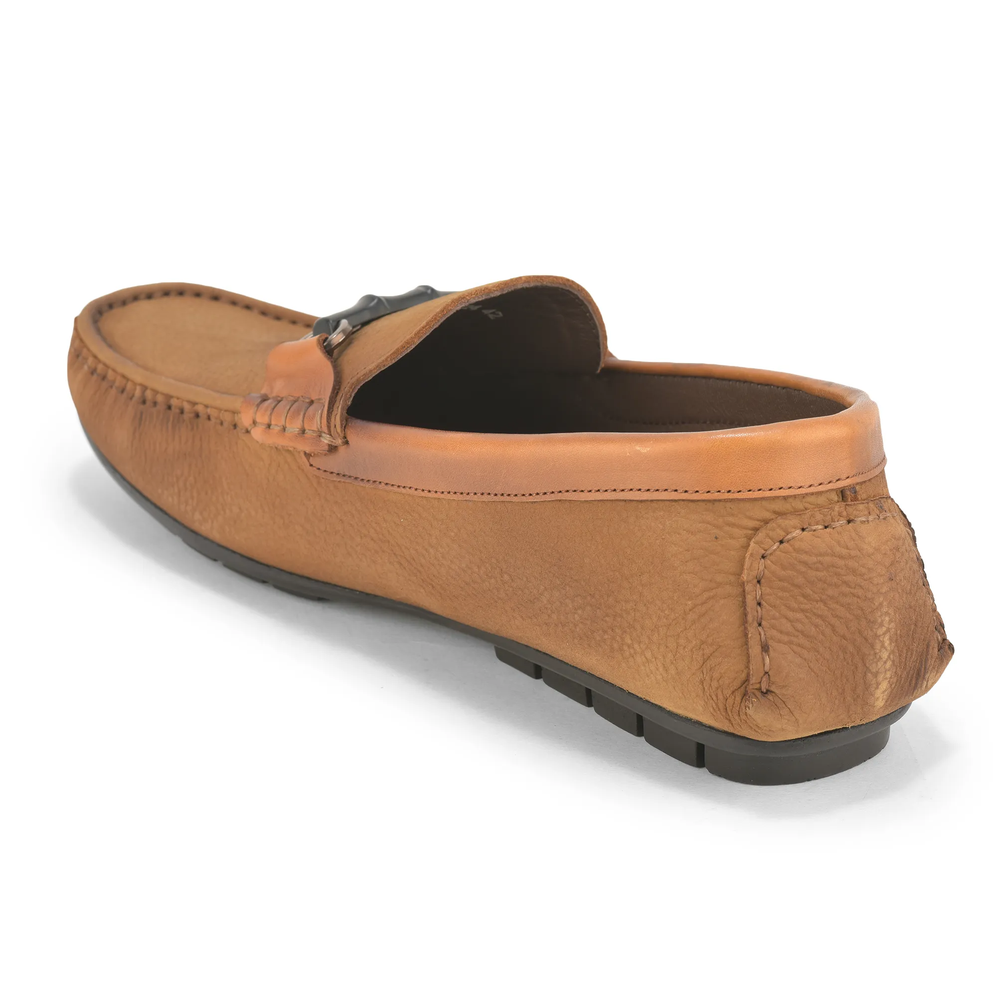 Camel Moccasin Style Slip On Shoes For Men - Thumbnail 7