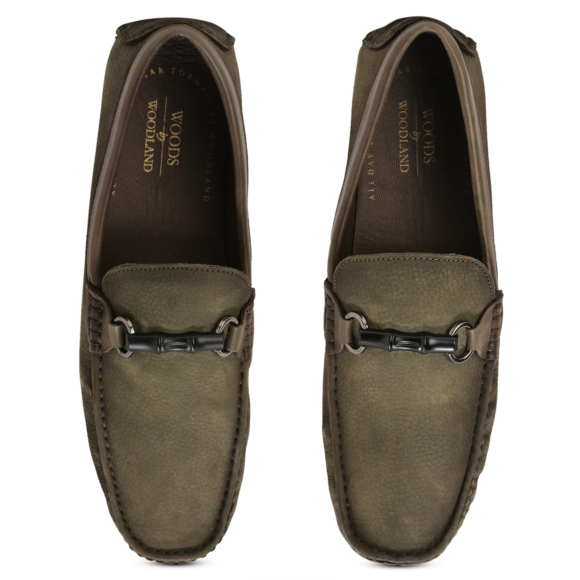 Green Moccasin Style Slip On Shoes For Men - Thumbnail 3