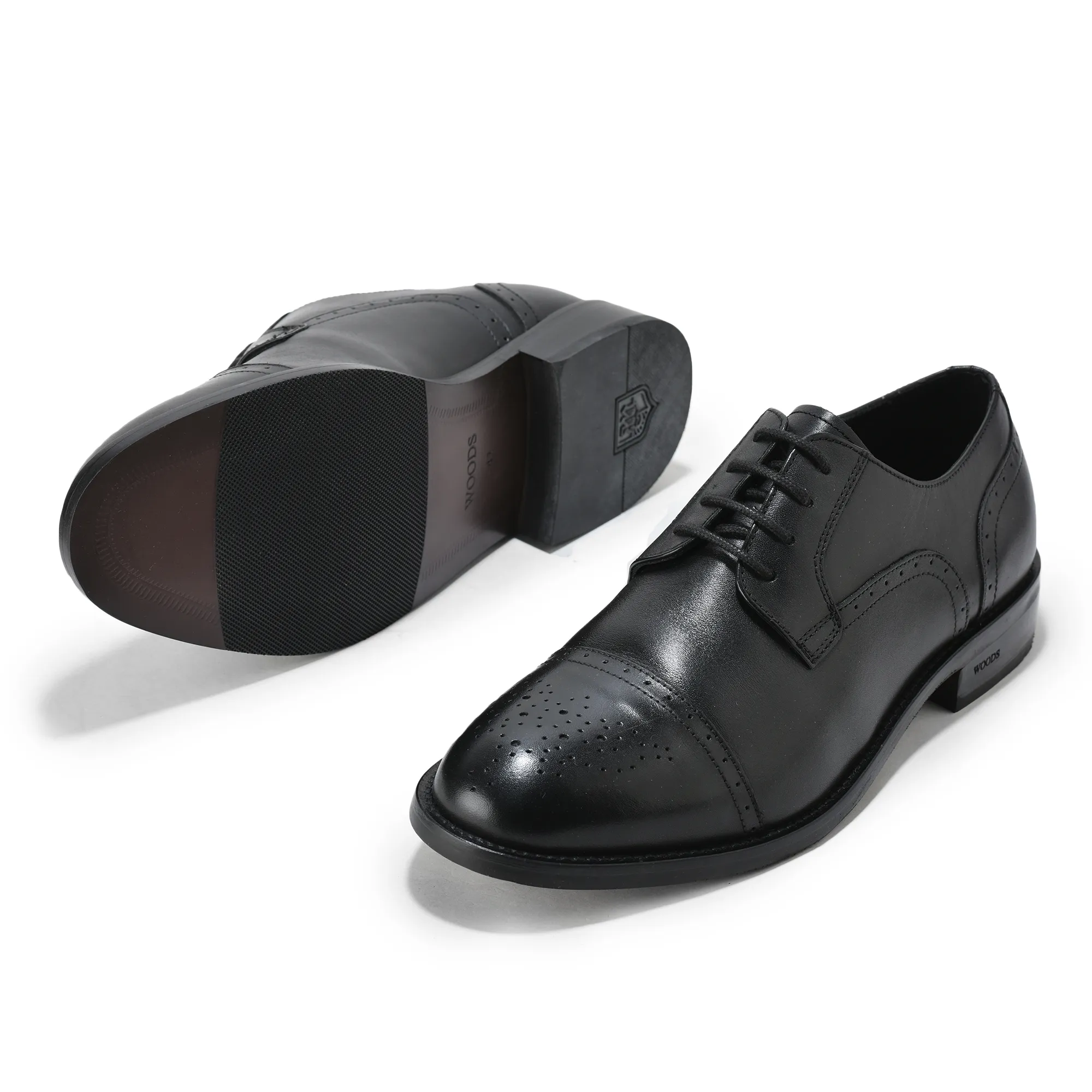 Woodland Black Classic Oxford Shoes for Men - Thumbnail 4