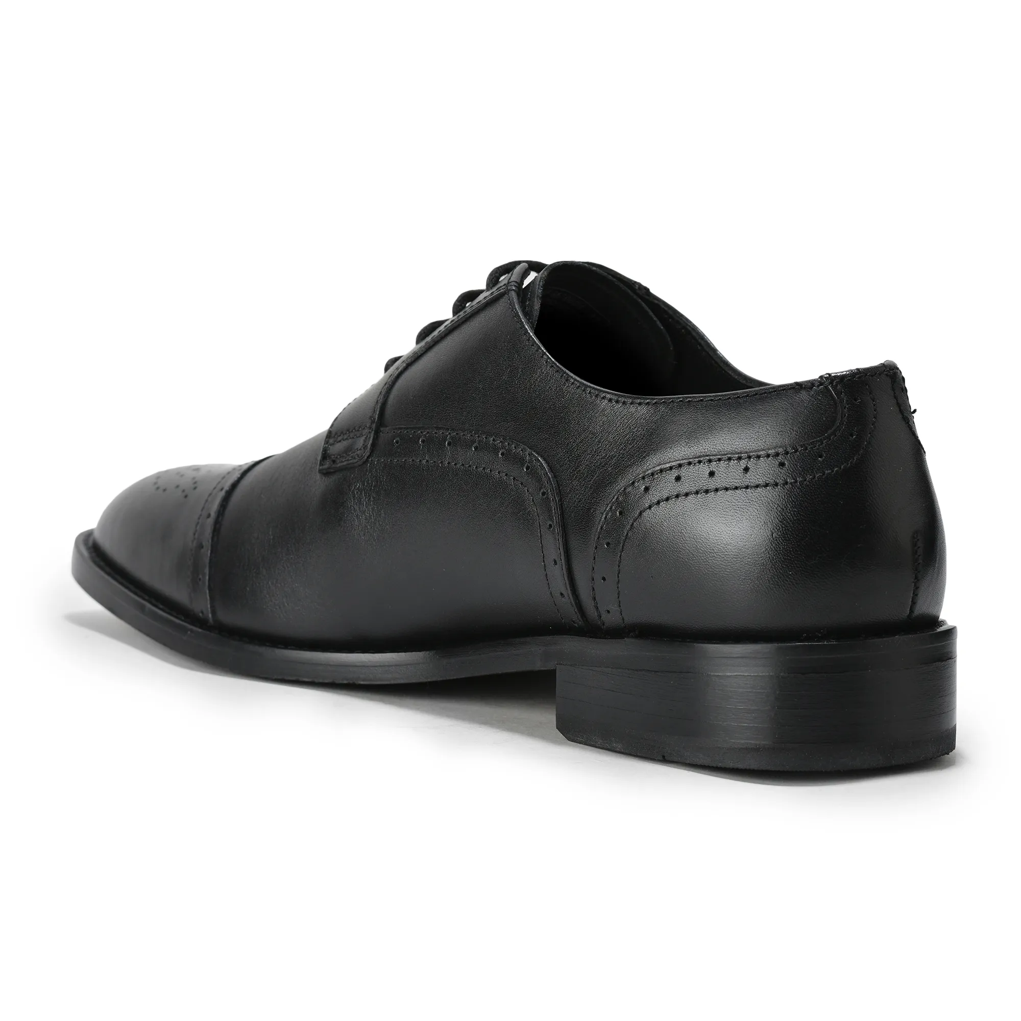 Woodland Black Classic Oxford Shoes for Men - Thumbnail 5