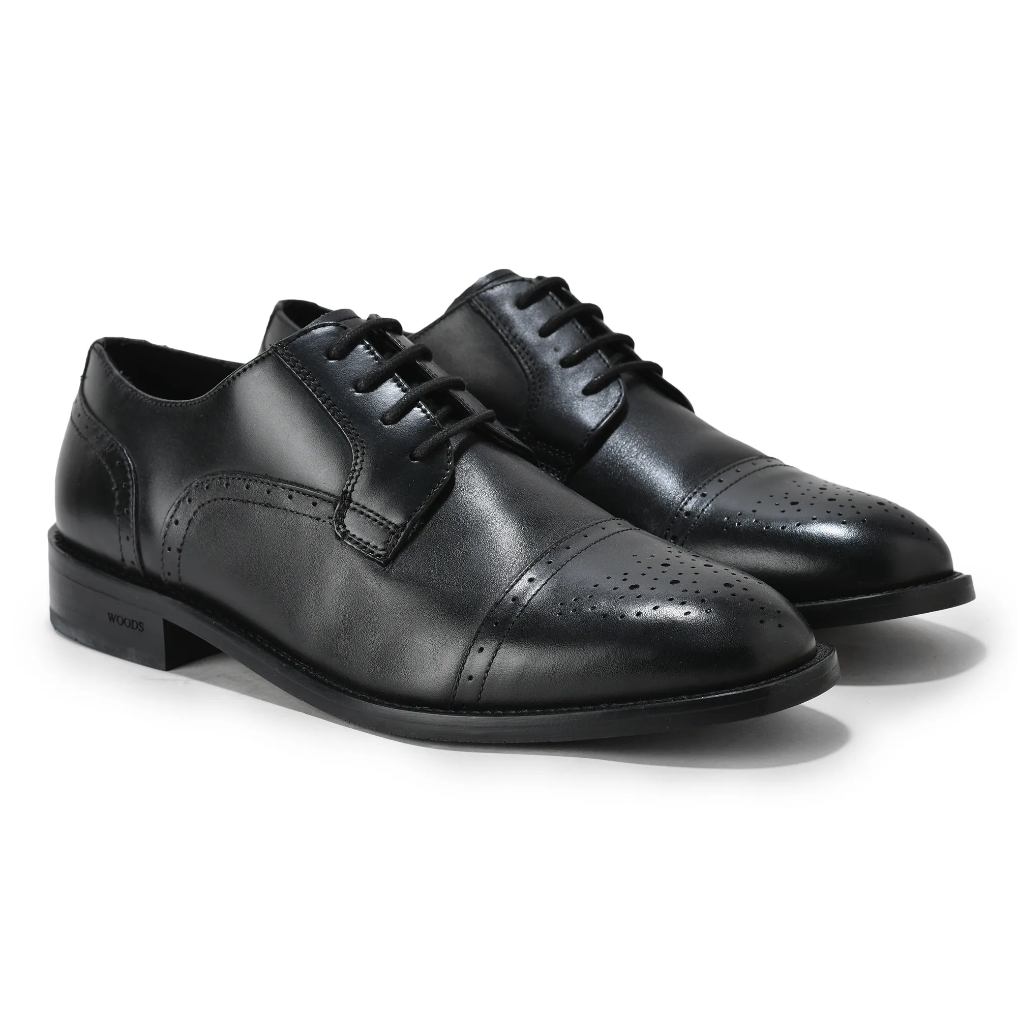 Woodland Black Classic Oxford Shoes for Men - Thumbnail 6