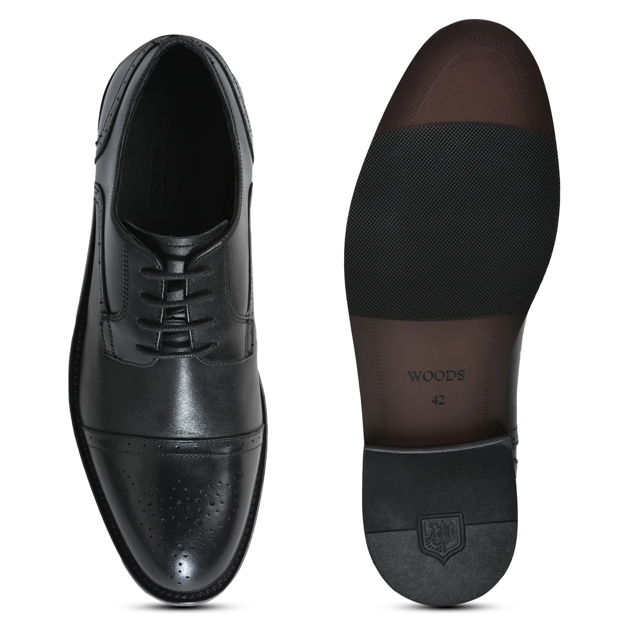 Woodland Black Classic Oxford Shoes for Men - Thumbnail 7