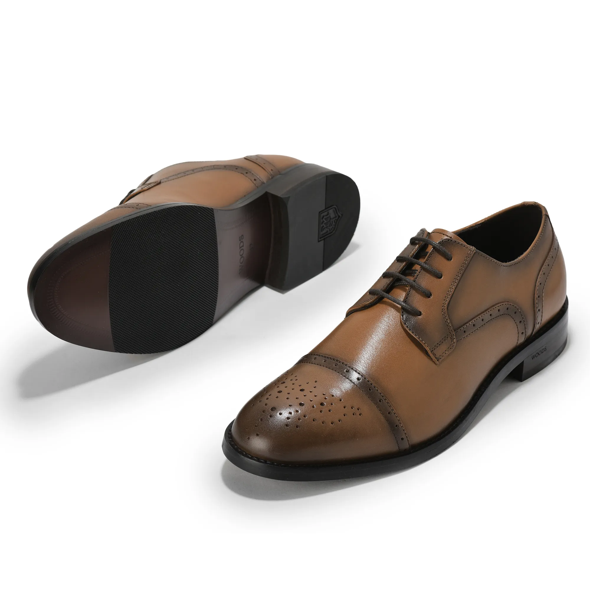 Woodland Tan Classic Oxford Shoes for Men - Thumbnail 4