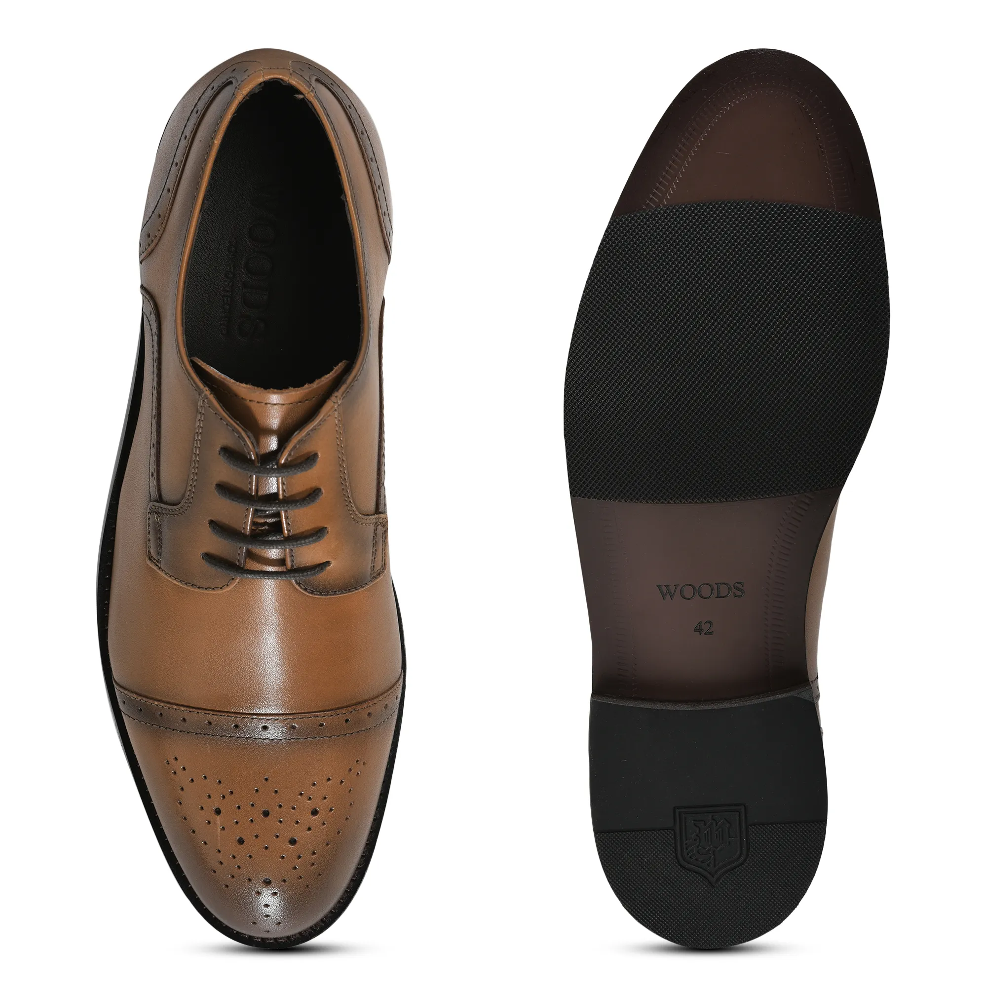 Woodland Tan Classic Oxford Shoes for Men - Thumbnail 7