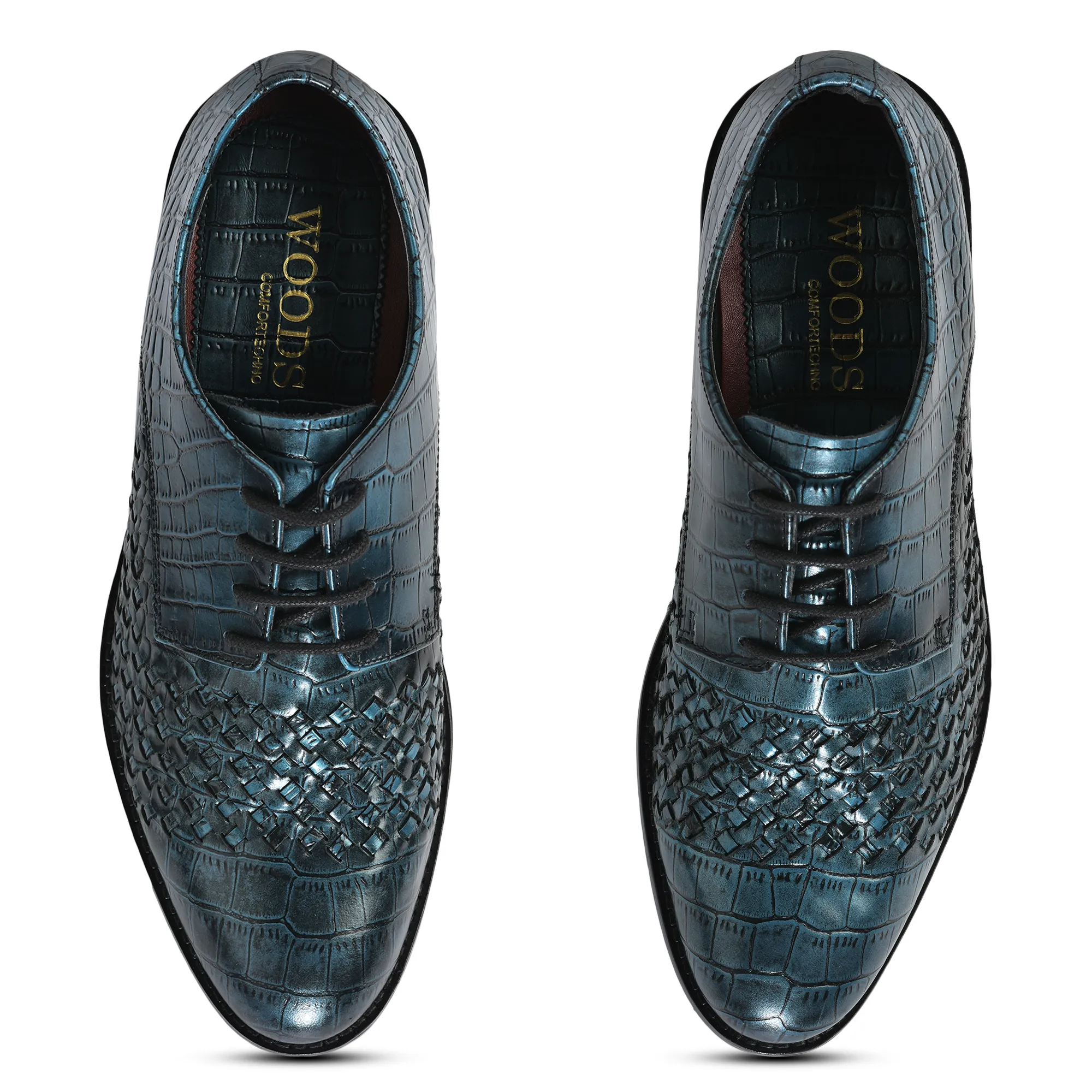 Luxury Crocodile Leather Classic Mens Lace up Shoes - Thumbnail 2