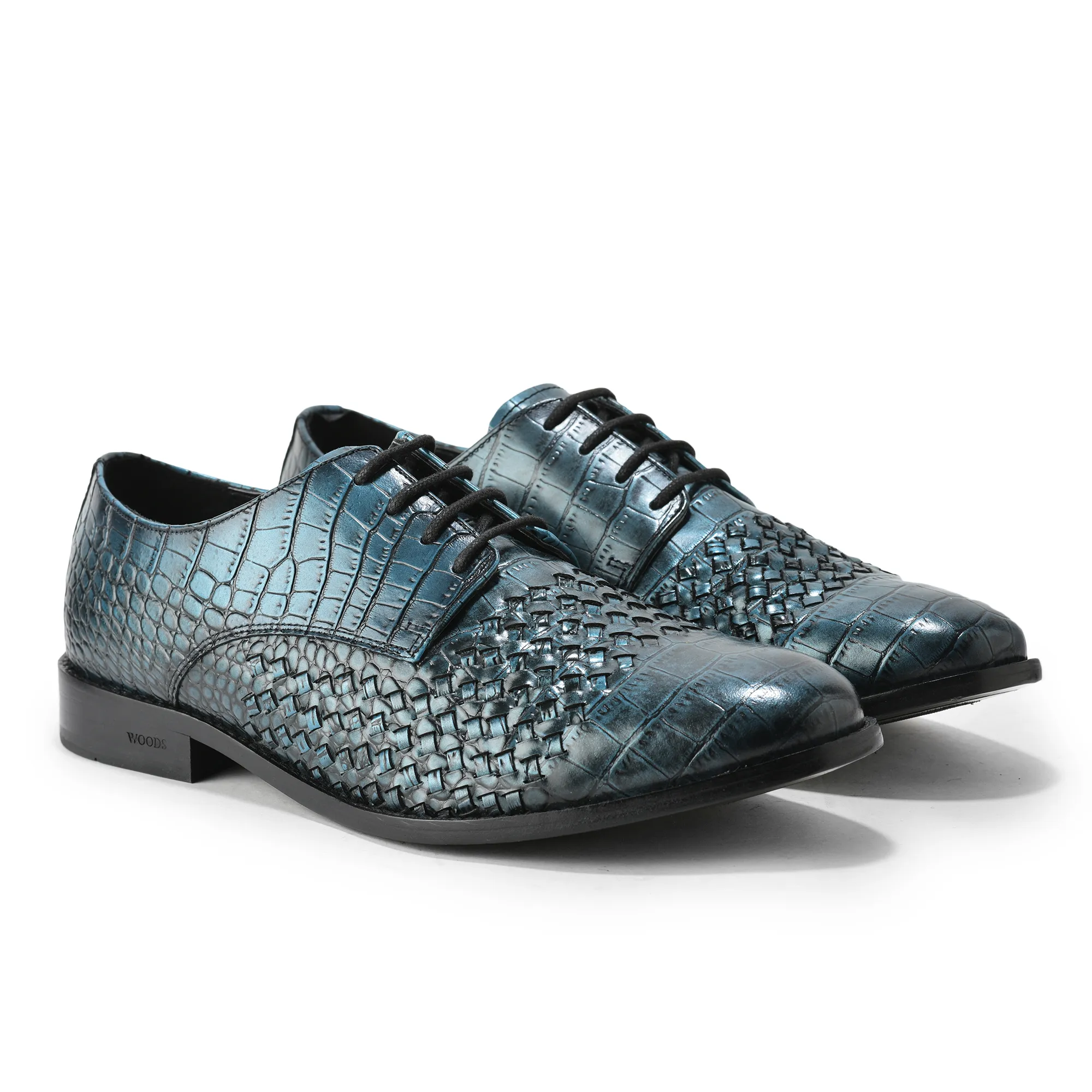 Luxury Crocodile Leather Classic Mens Lace up Shoes - Thumbnail 6