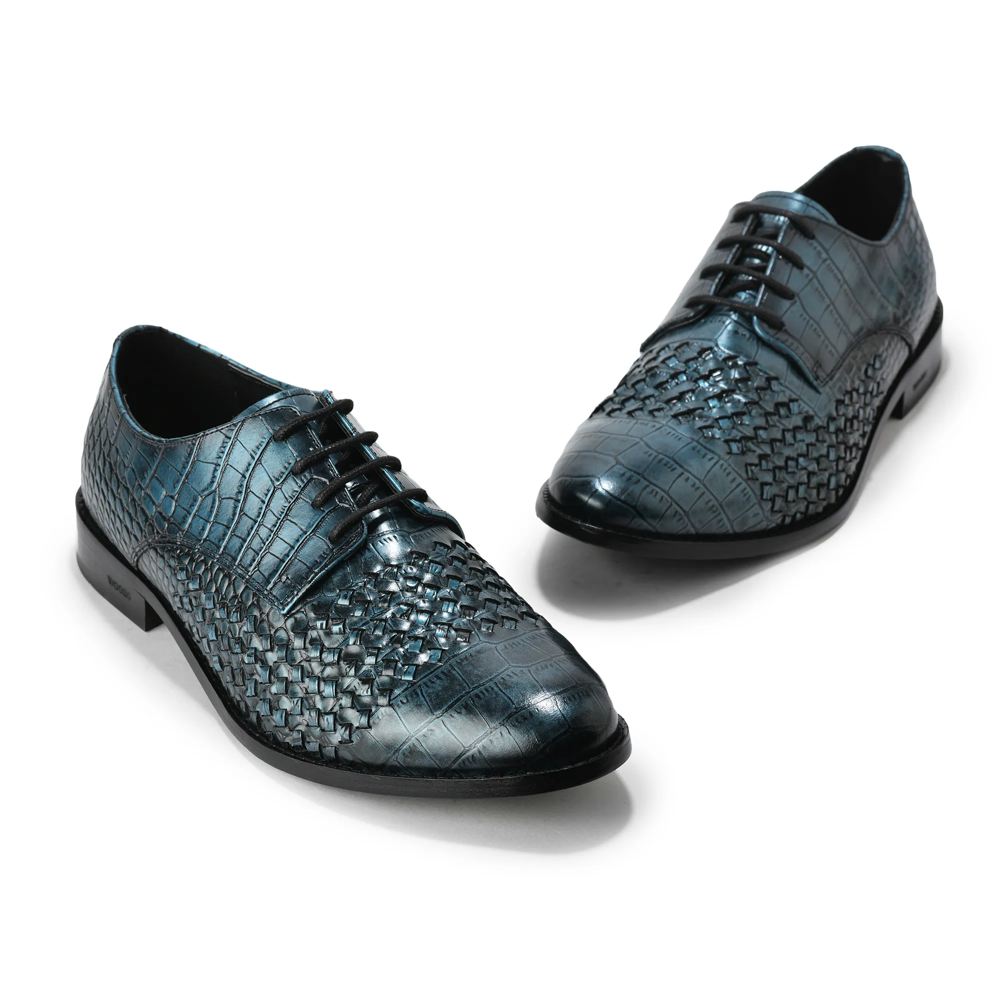 Luxury Crocodile Leather Classic Mens Lace up Shoes - Thumbnail 9