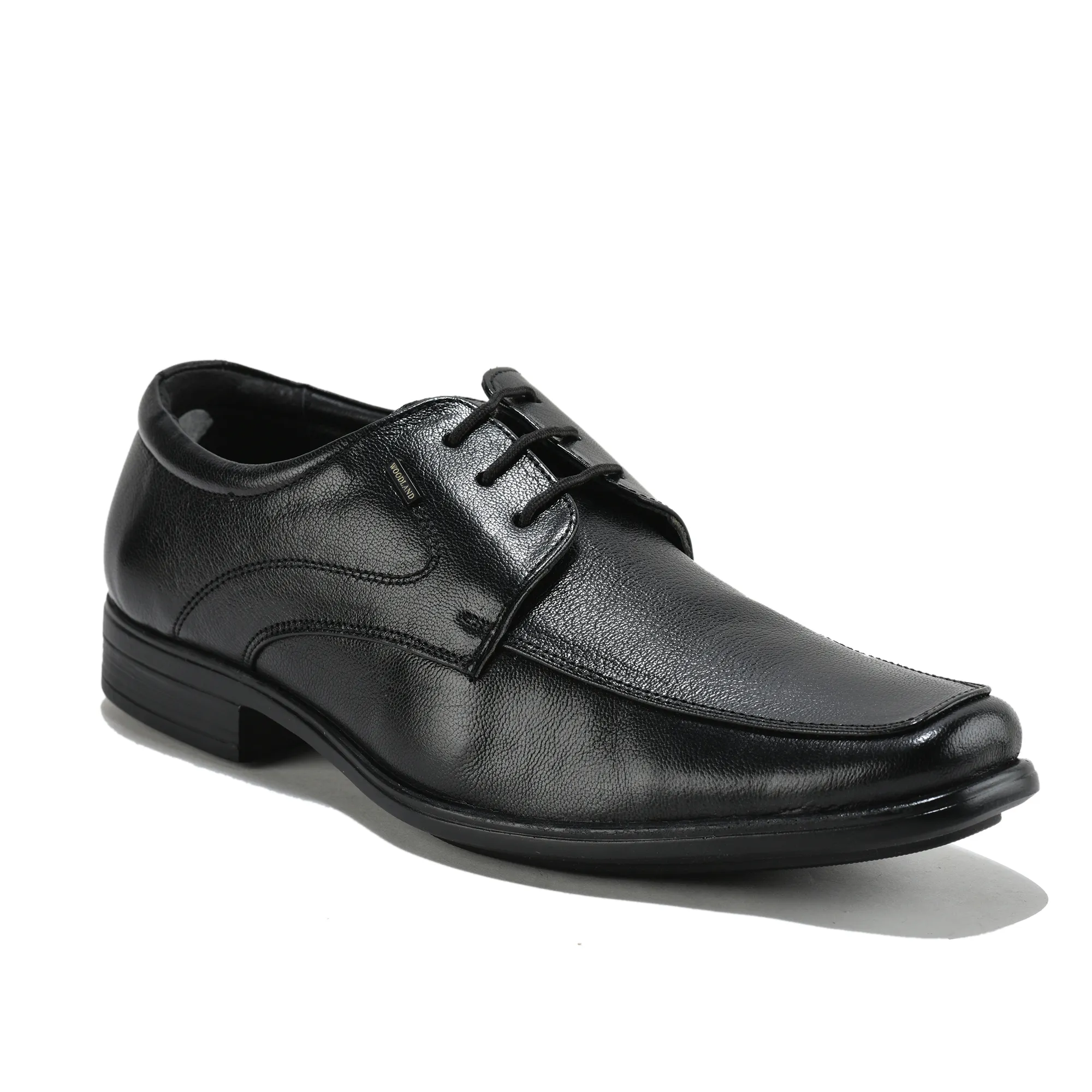 Woodland Men Black Softy Goat Leather Classic Lace-Up Shoes - Thumbnail 3