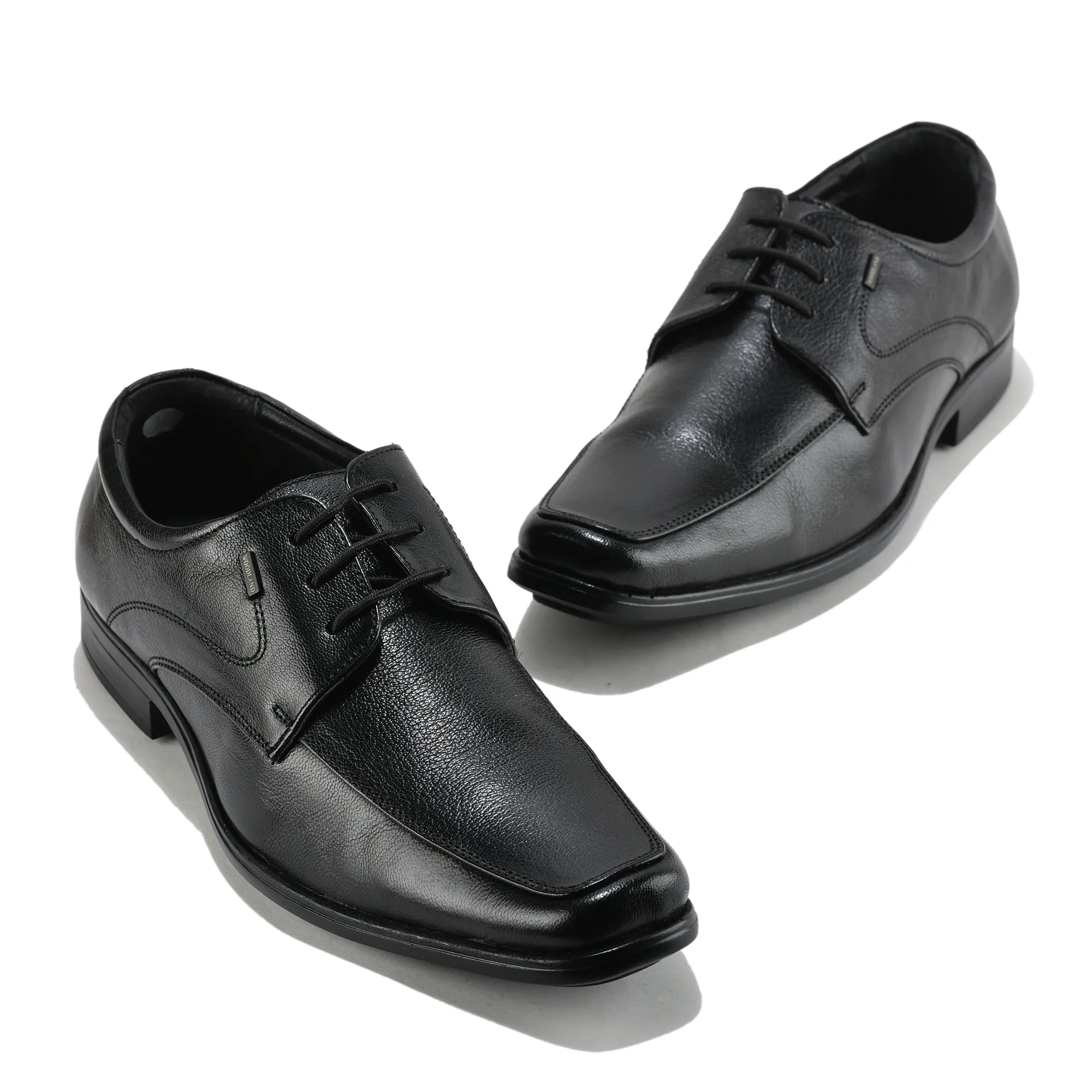 Woodland Men Black Softy Goat Leather Classic Lace-Up Shoes - Thumbnail 4