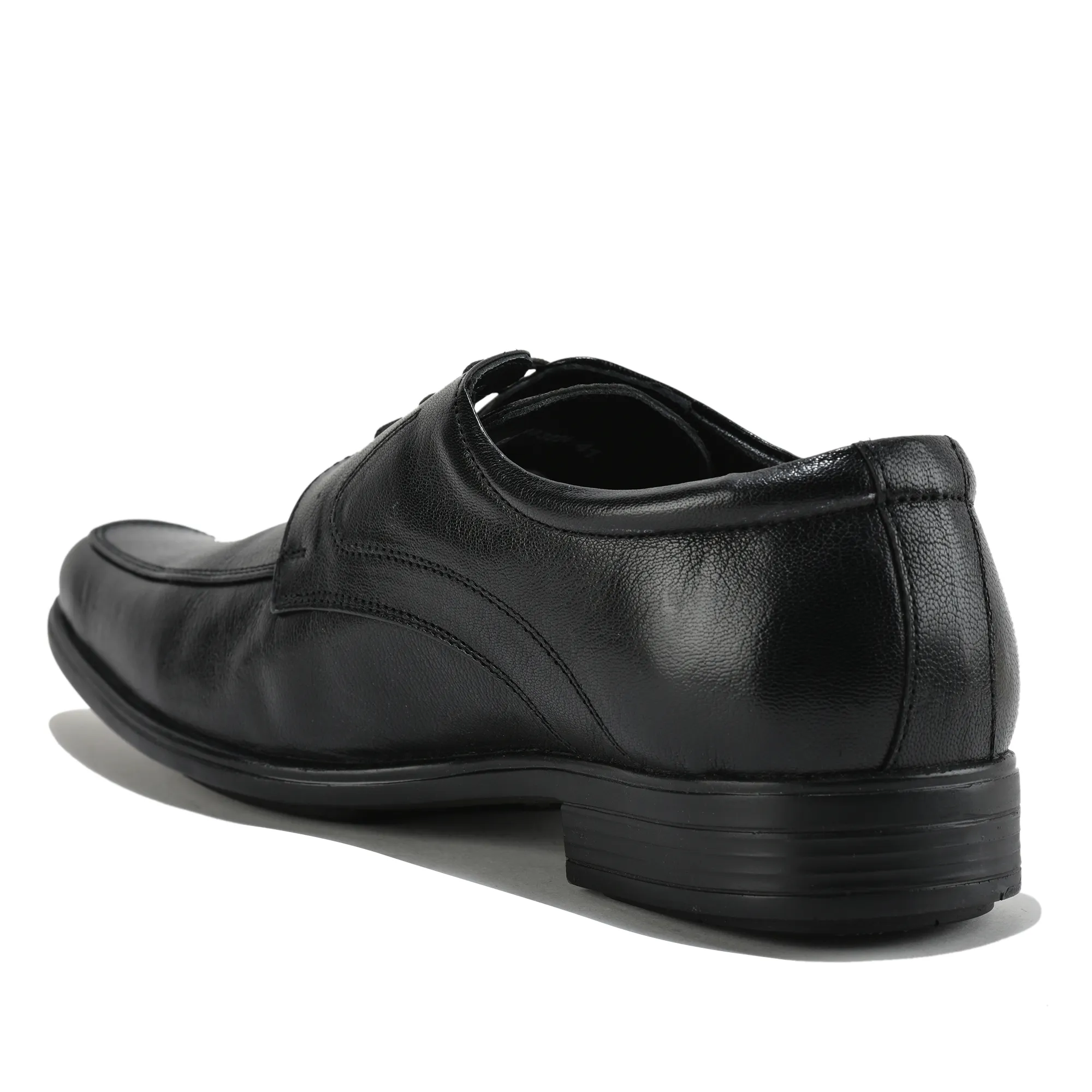 Woodland Men Black Softy Goat Leather Classic Lace-Up Shoes - Thumbnail 7