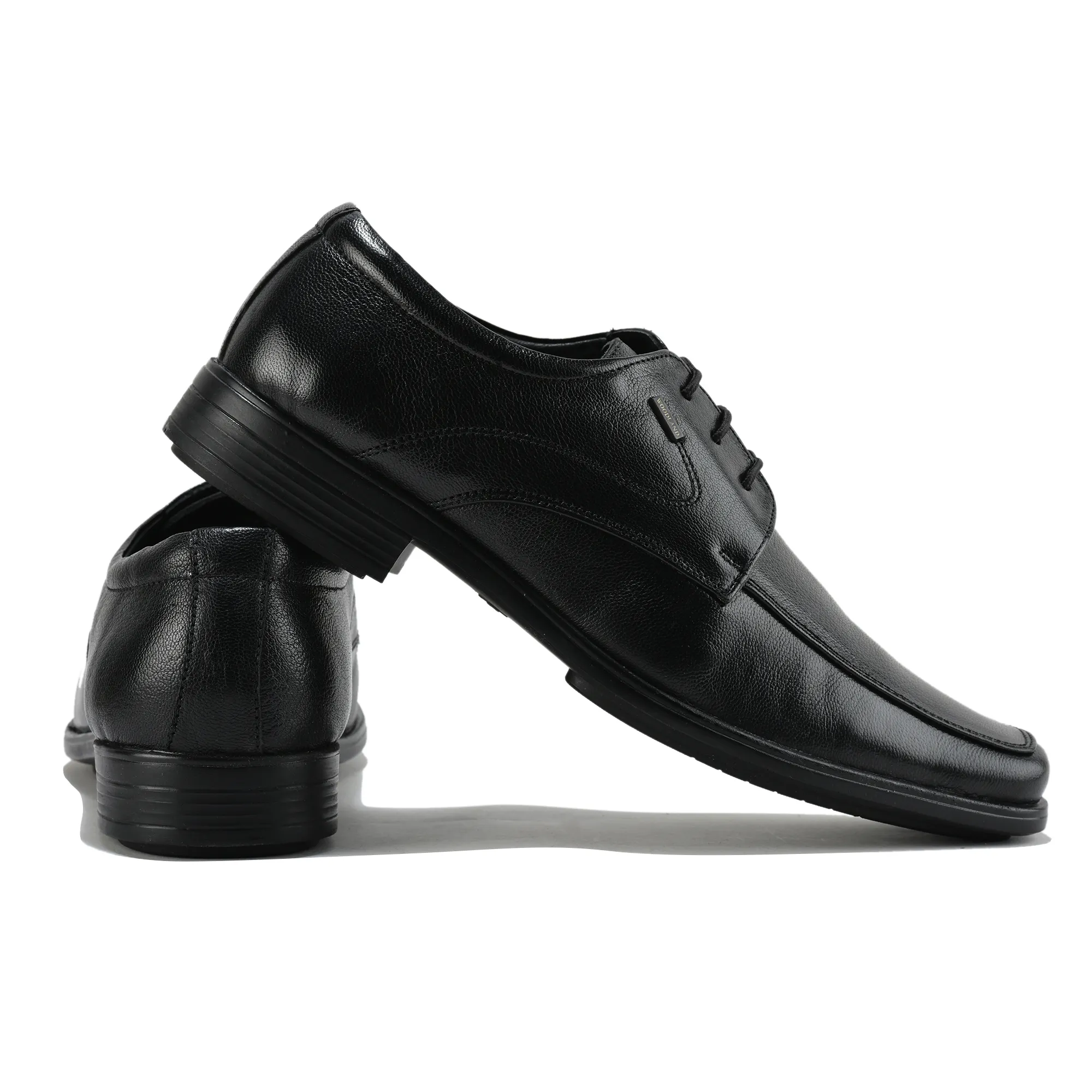 Woodland Men Black Softy Goat Leather Classic Lace-Up Shoes - Thumbnail 10
