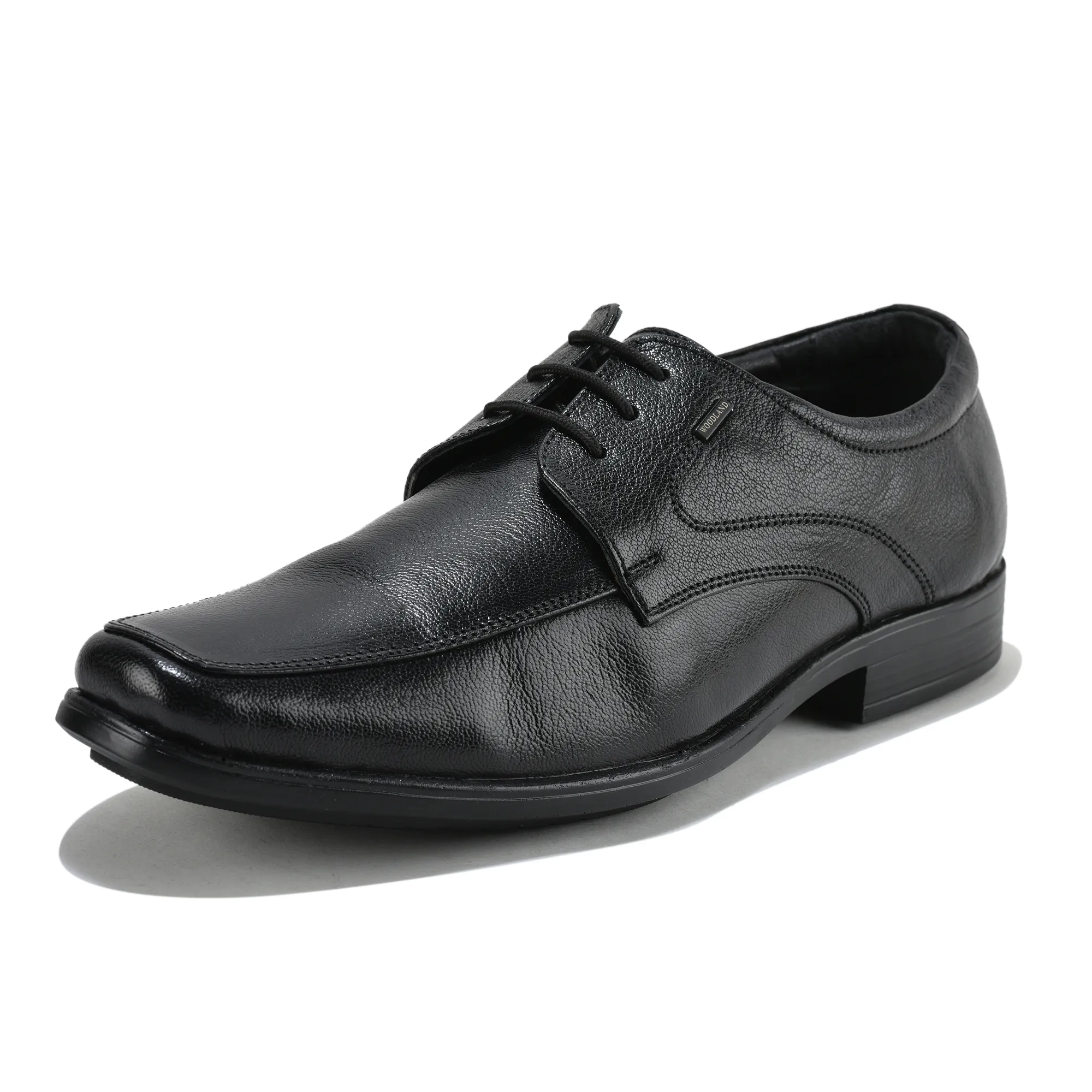 Woodland Men Black Softy Goat Leather Classic Lace-Up Shoes - Thumbnail 11