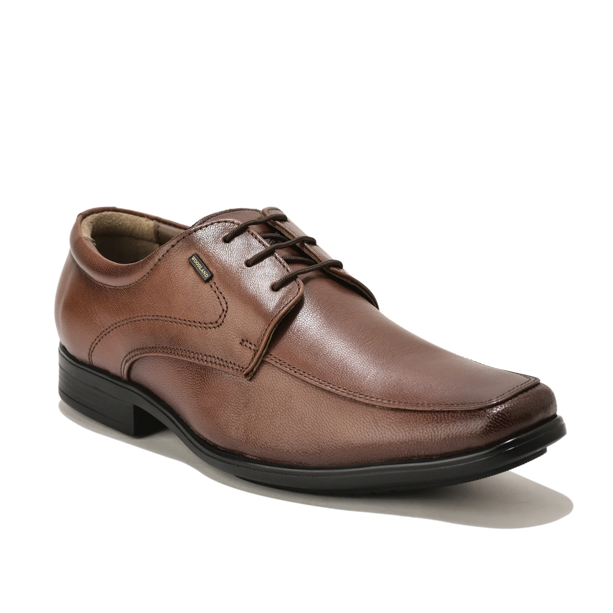 Woodland Men Brown Softy Goat Leather Classic Lace-Up Shoes - Thumbnail 3