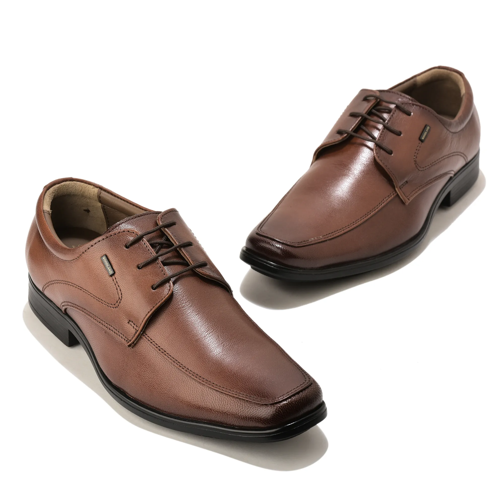 Woodland Men Brown Softy Goat Leather Classic Lace-Up Shoes - Thumbnail 4