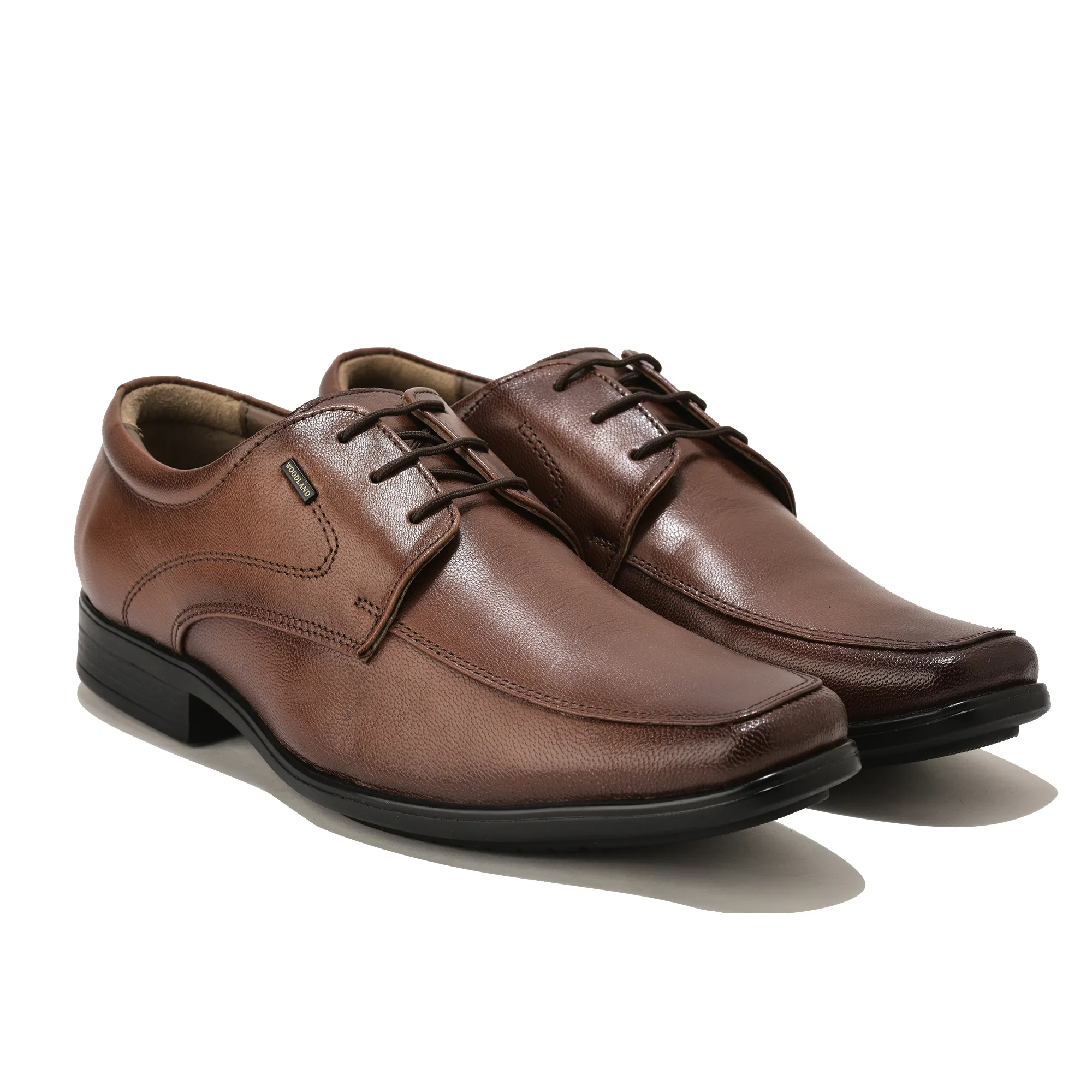Woodland Men Brown Softy Goat Leather Classic Lace-Up Shoes - Thumbnail 8