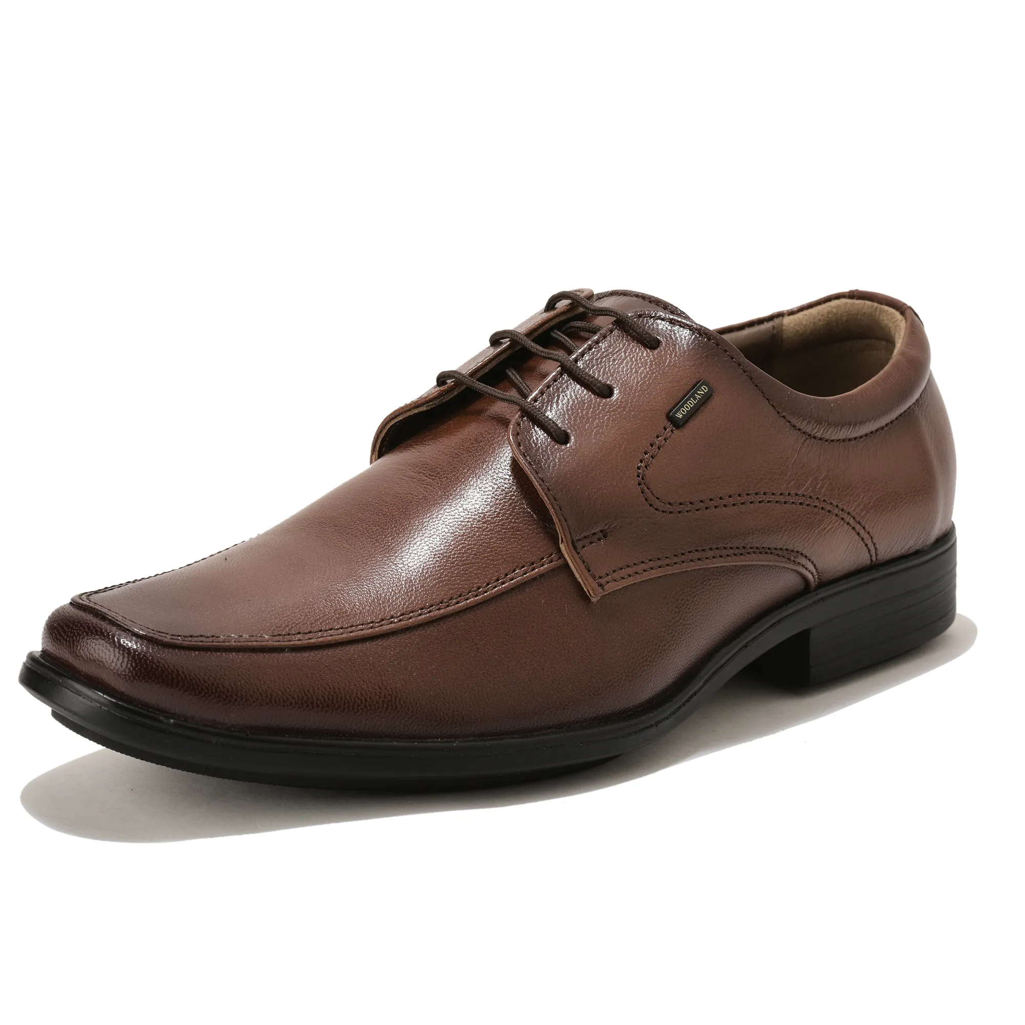 Woodland Men Brown Softy Goat Leather Classic Lace-Up Shoes - Thumbnail 11