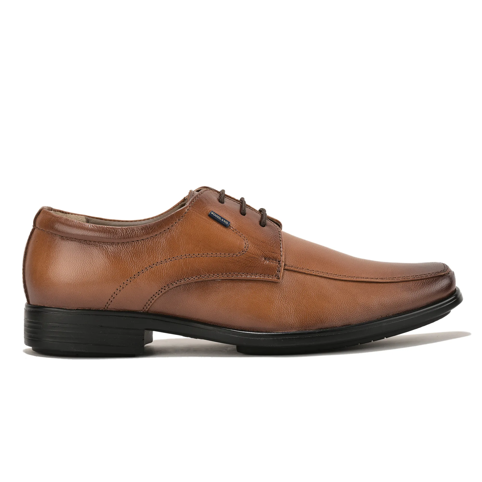 Woodland Men Tan Softy Goat Leather Classic Lace-Up Shoes - Thumbnail 2