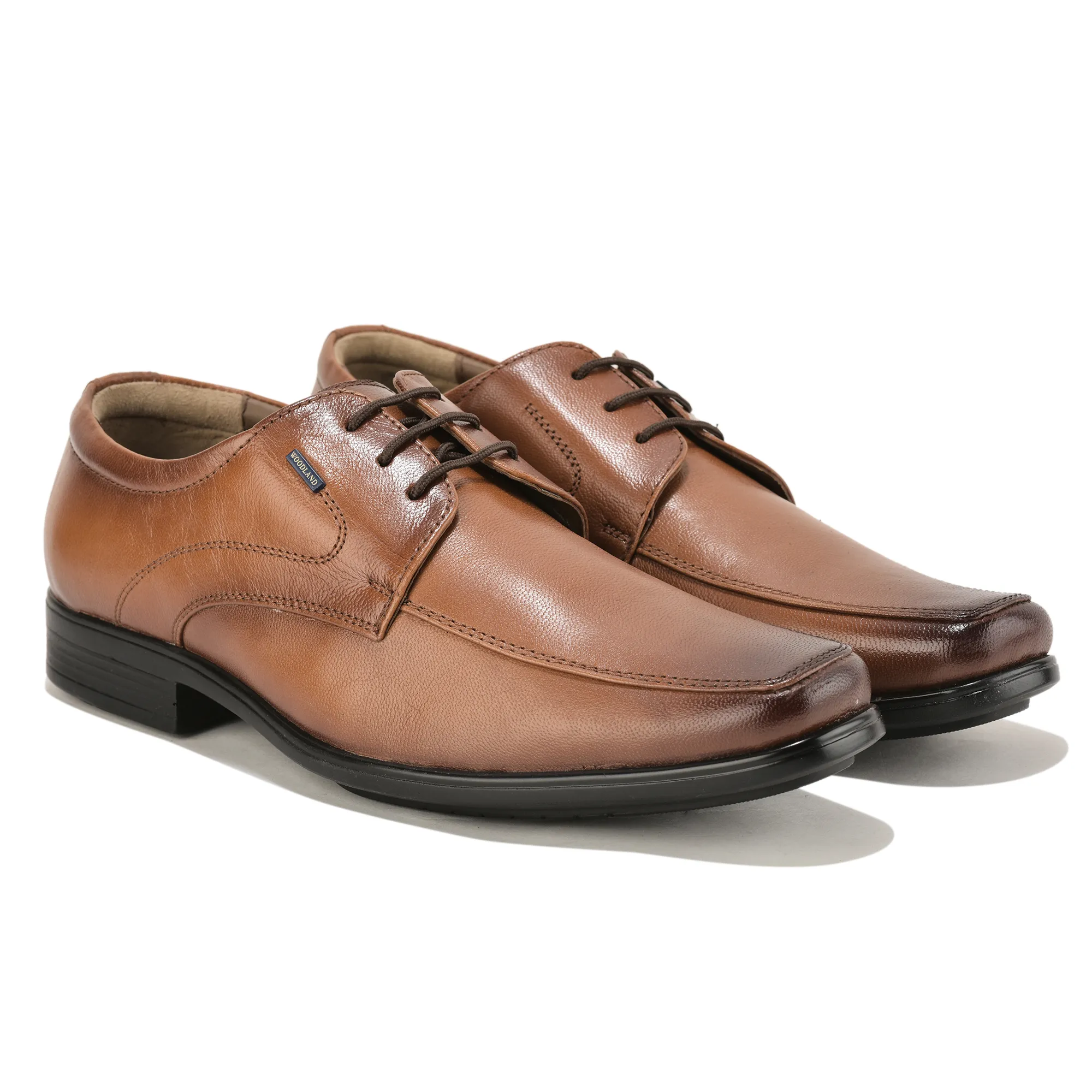 Woodland Men Tan Softy Goat Leather Classic Lace-Up Shoes - Thumbnail 8