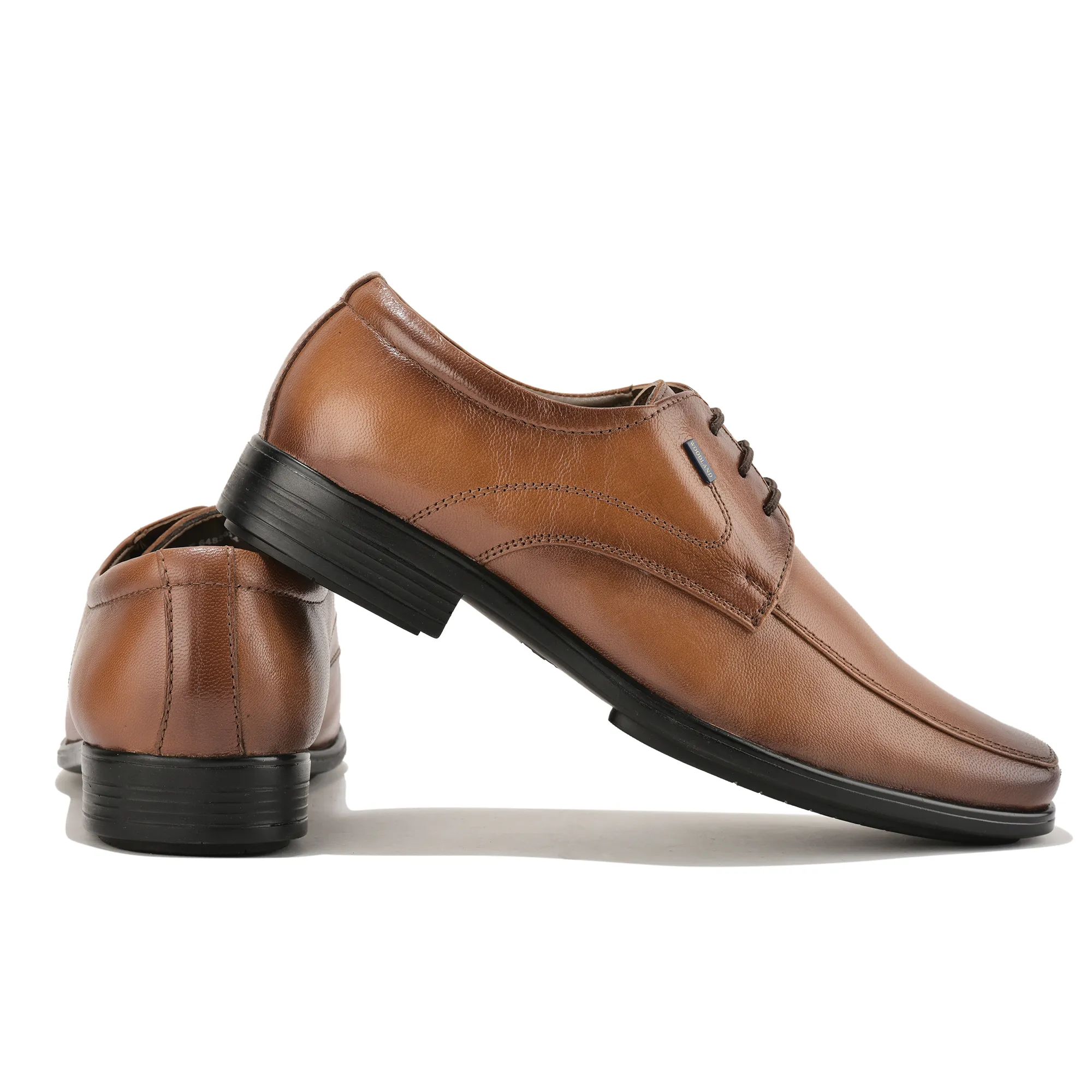 Woodland Men Tan Softy Goat Leather Classic Lace-Up Shoes - Thumbnail 10