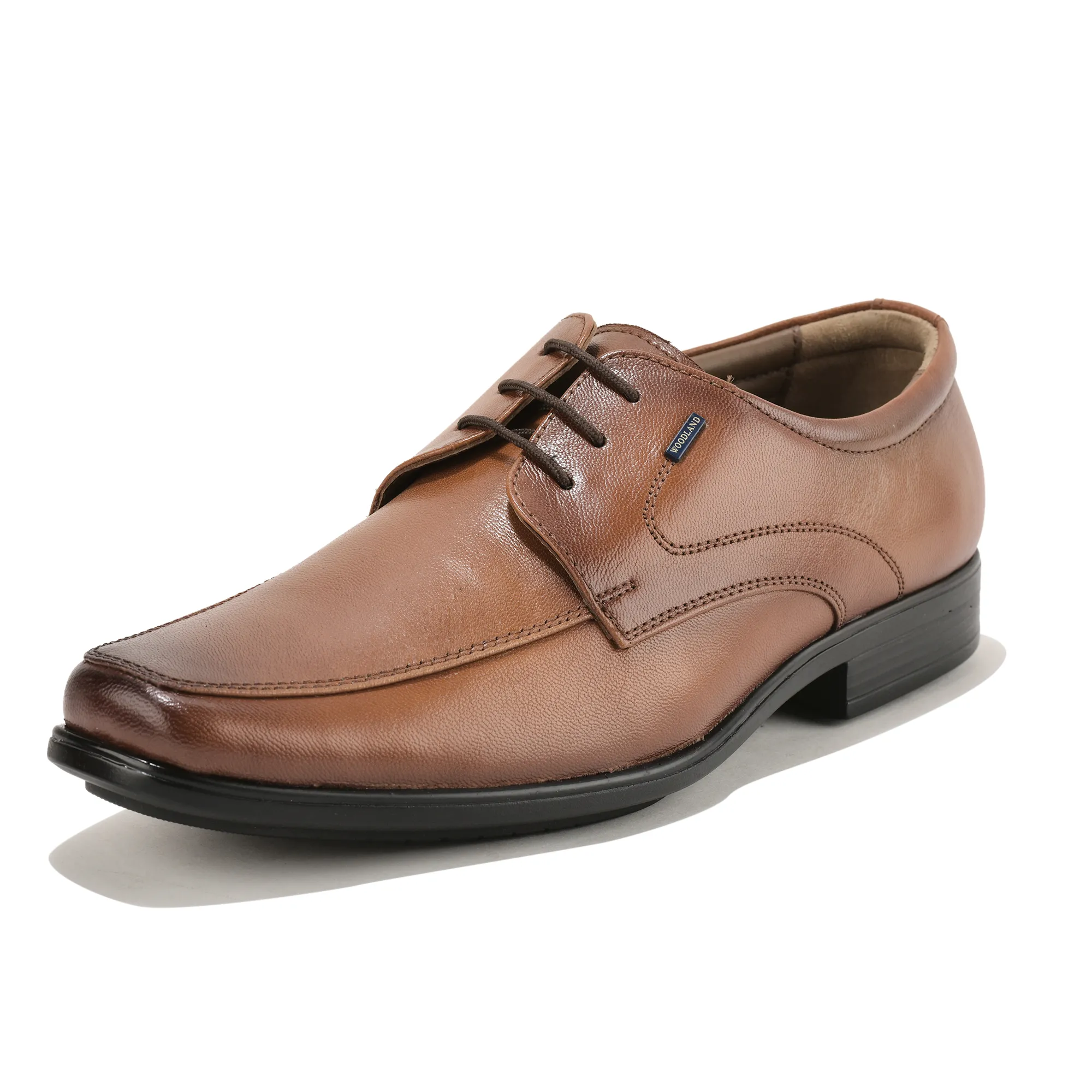 Woodland Men Tan Softy Goat Leather Classic Lace-Up Shoes - Thumbnail 11