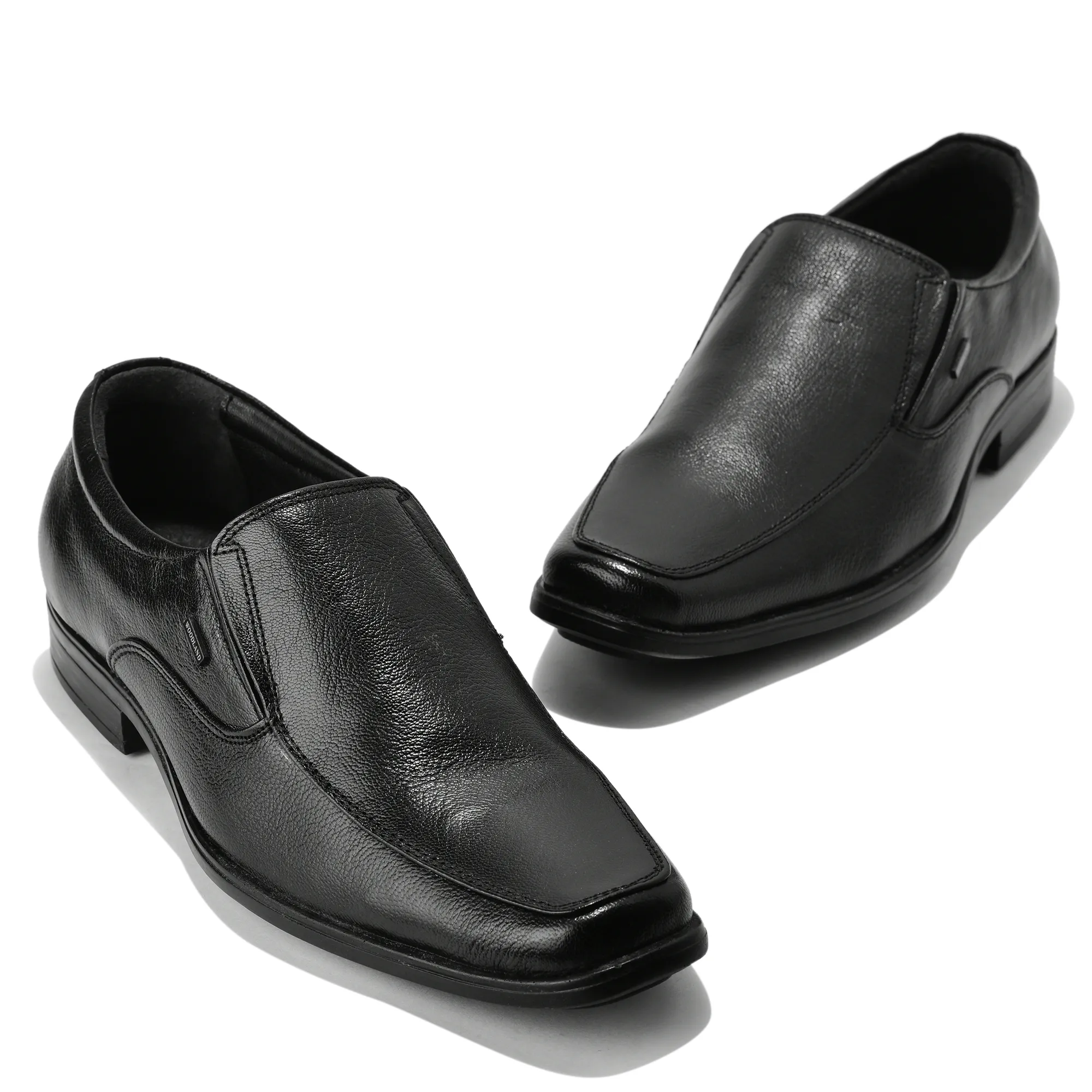Wooland Black Leather Formal Slip-On Shoes for Men - Thumbnail 4