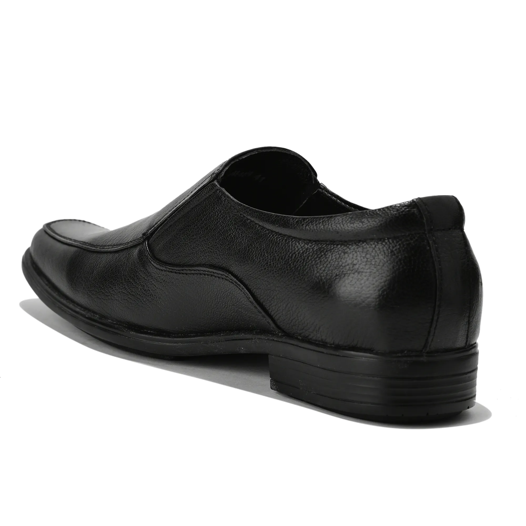 Wooland Black Leather Formal Slip-On Shoes for Men - Thumbnail 7