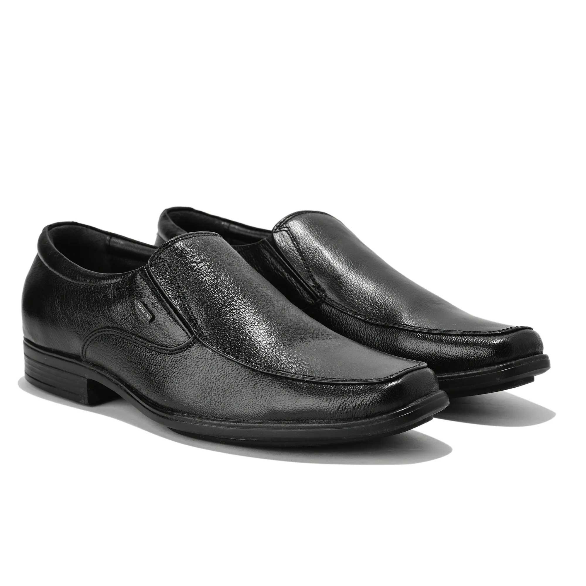 Wooland Black Leather Formal Slip-On Shoes for Men - Thumbnail 8