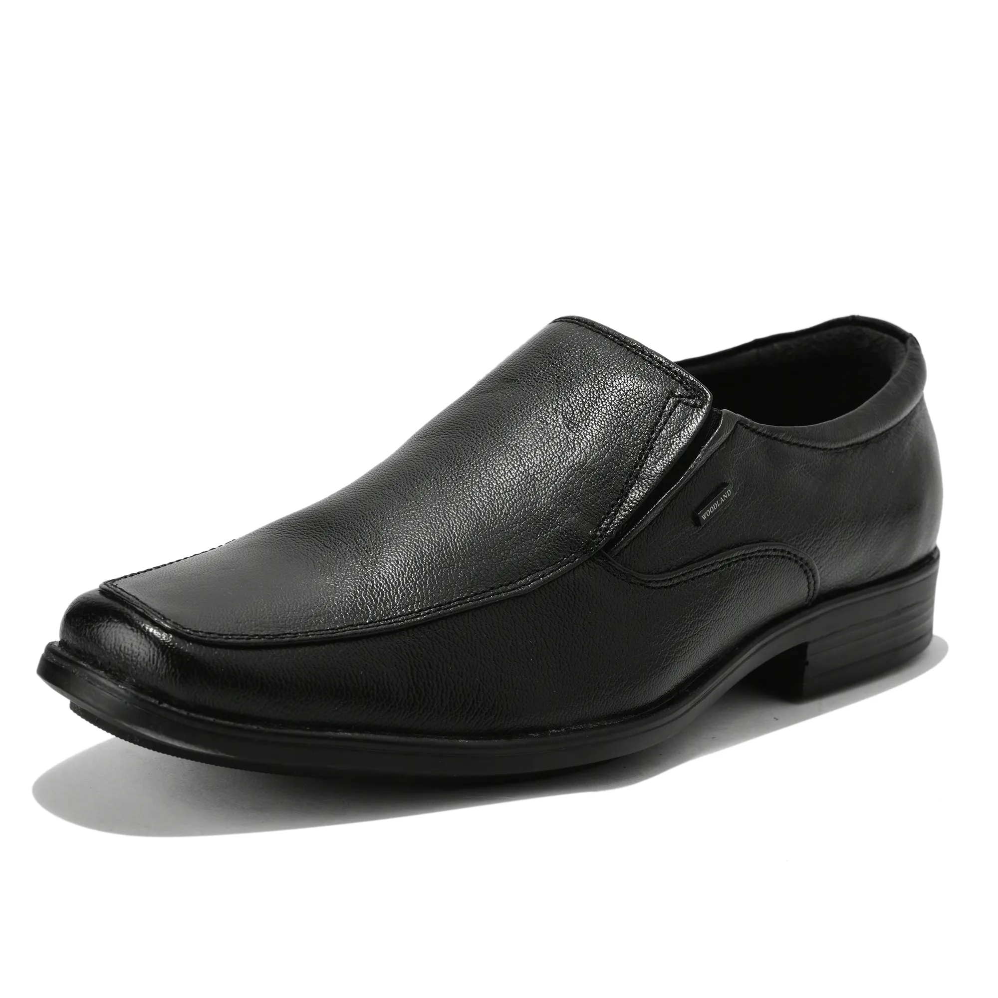 Wooland Black Leather Formal Slip-On Shoes for Men - Thumbnail 11