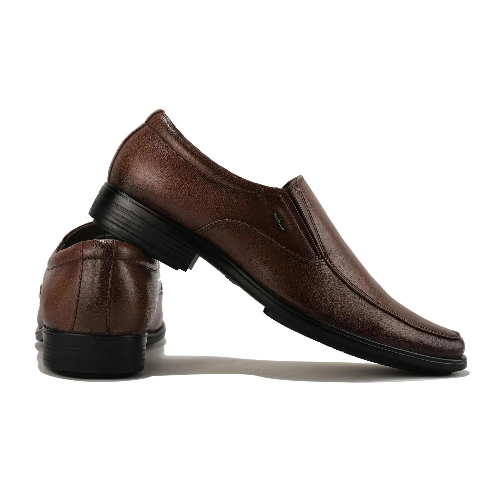 Wooland Brown Leather Formal Slip-On Shoes for Men - Thumbnail 10