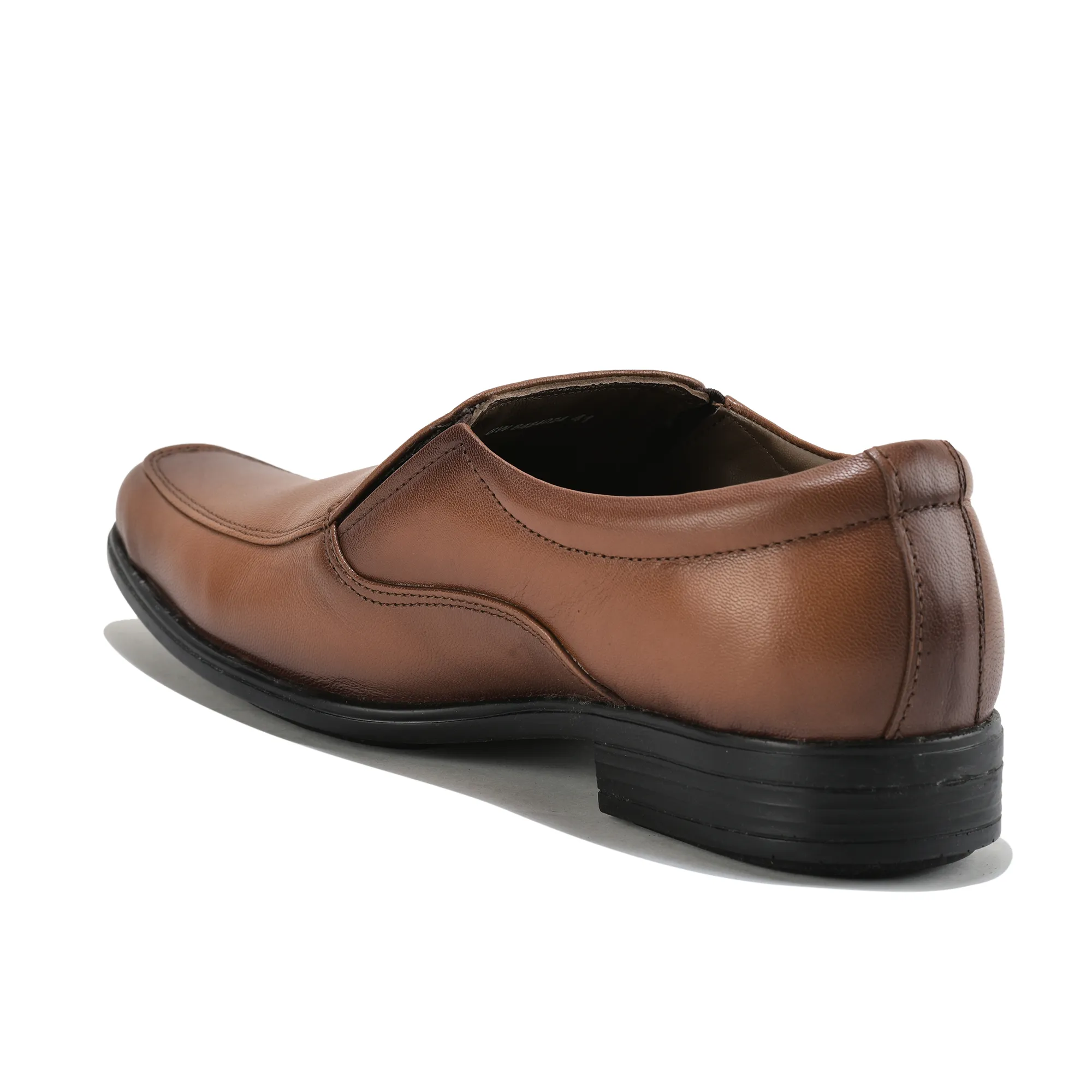 Wooland Tan Leather Formal Slip-On Shoes for Men - Thumbnail 7